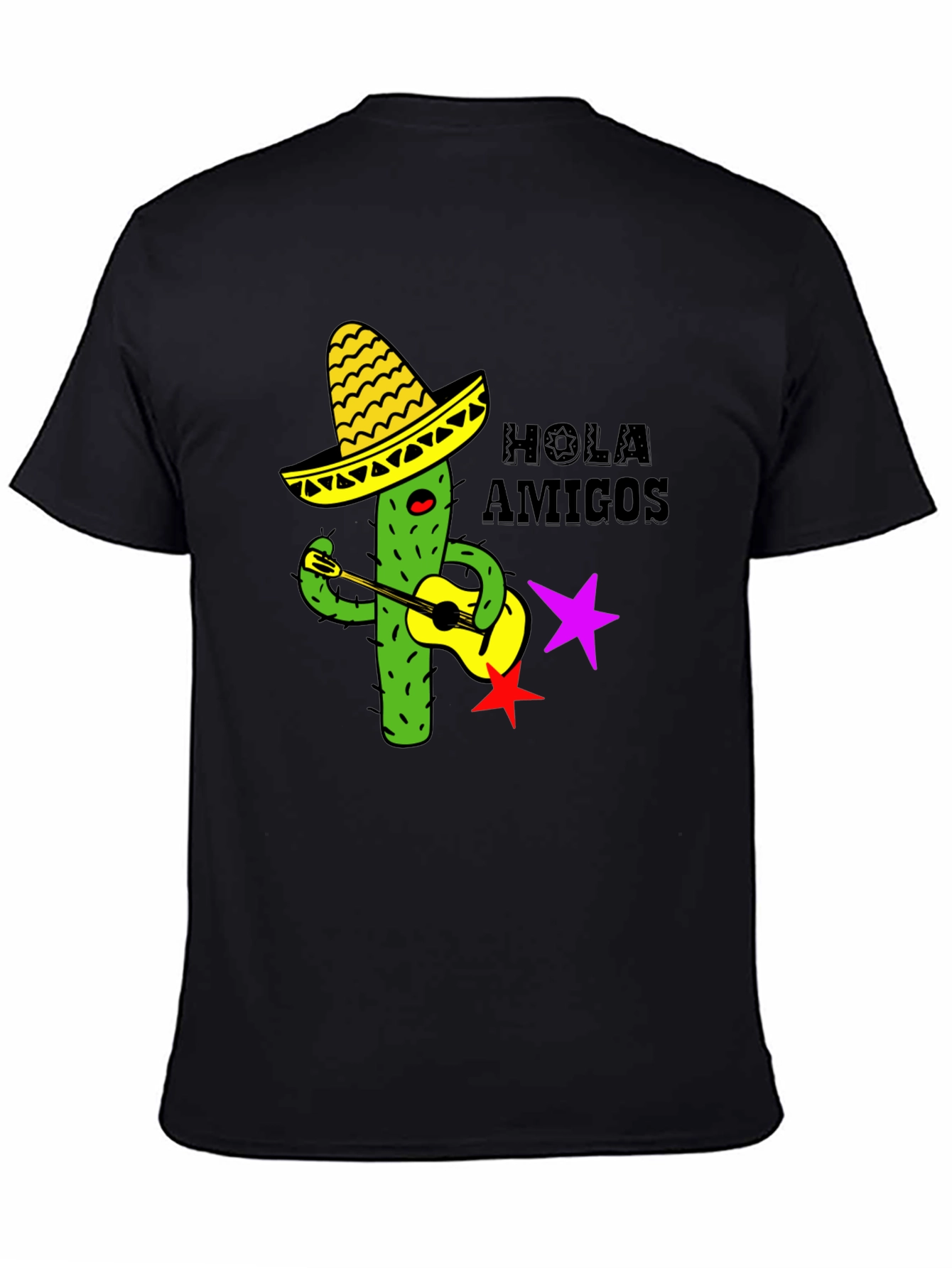 Hola Amigos Cactus Guitar T-Shirt