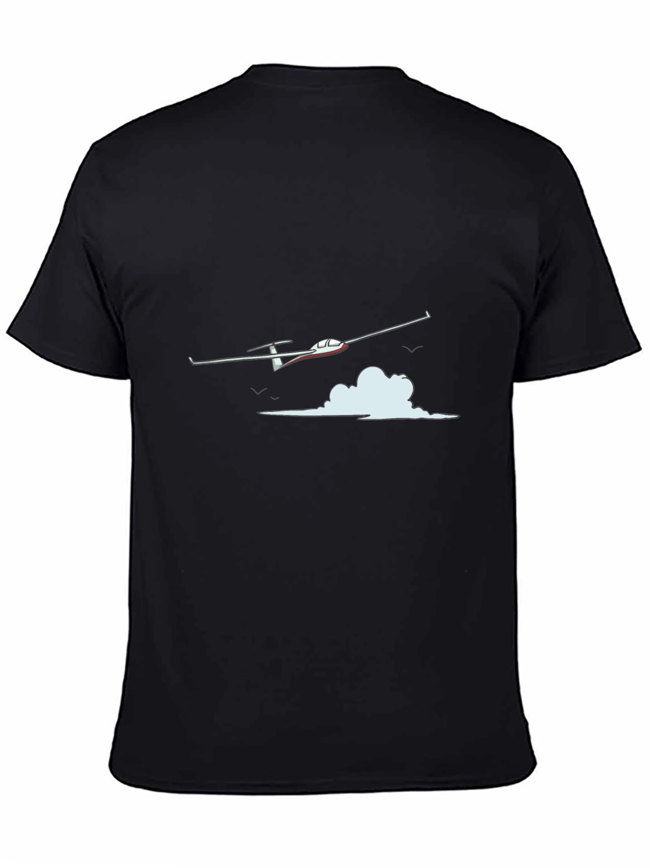 Glider Plane Graphic Black T-Shirt