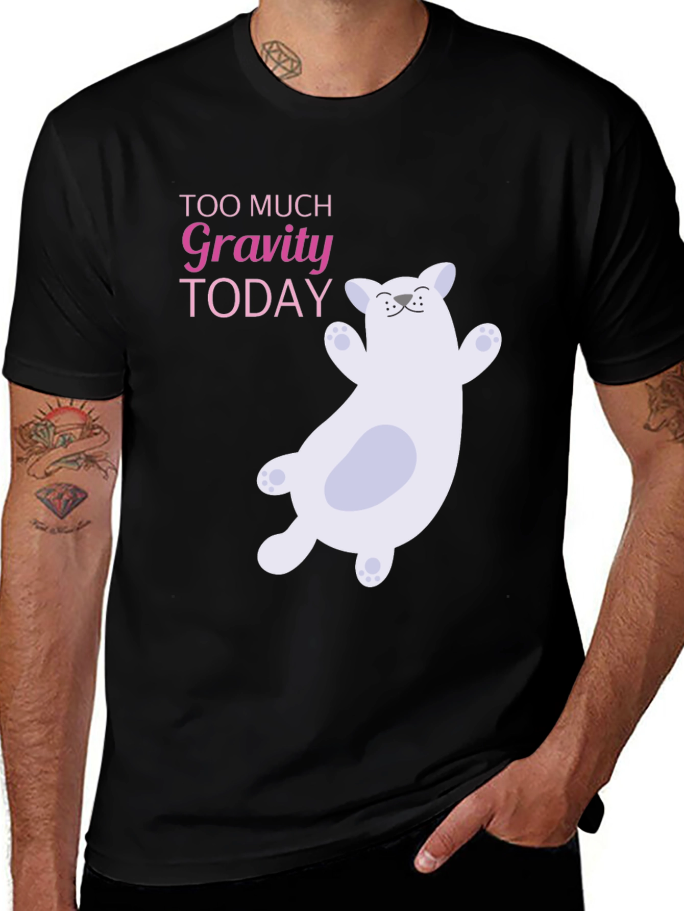 Gravity Cat Black T-Shirt