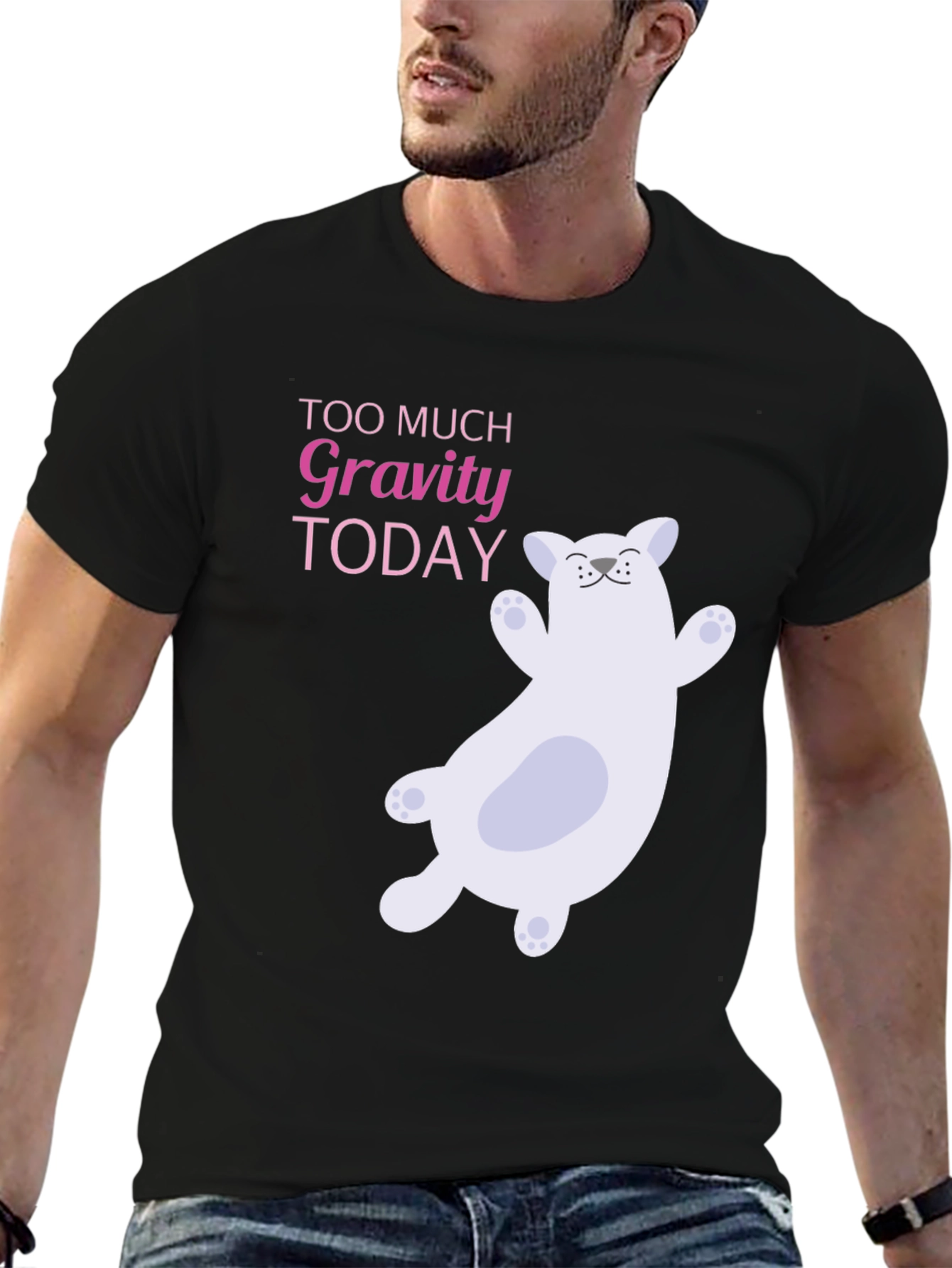 Gravity Cat Black T-Shirt