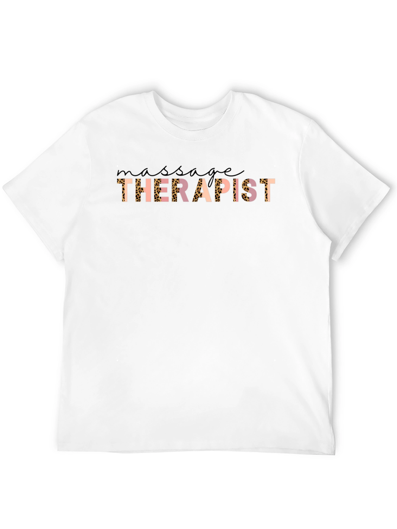 Massage Therapist Leopard Print Graphic Tee