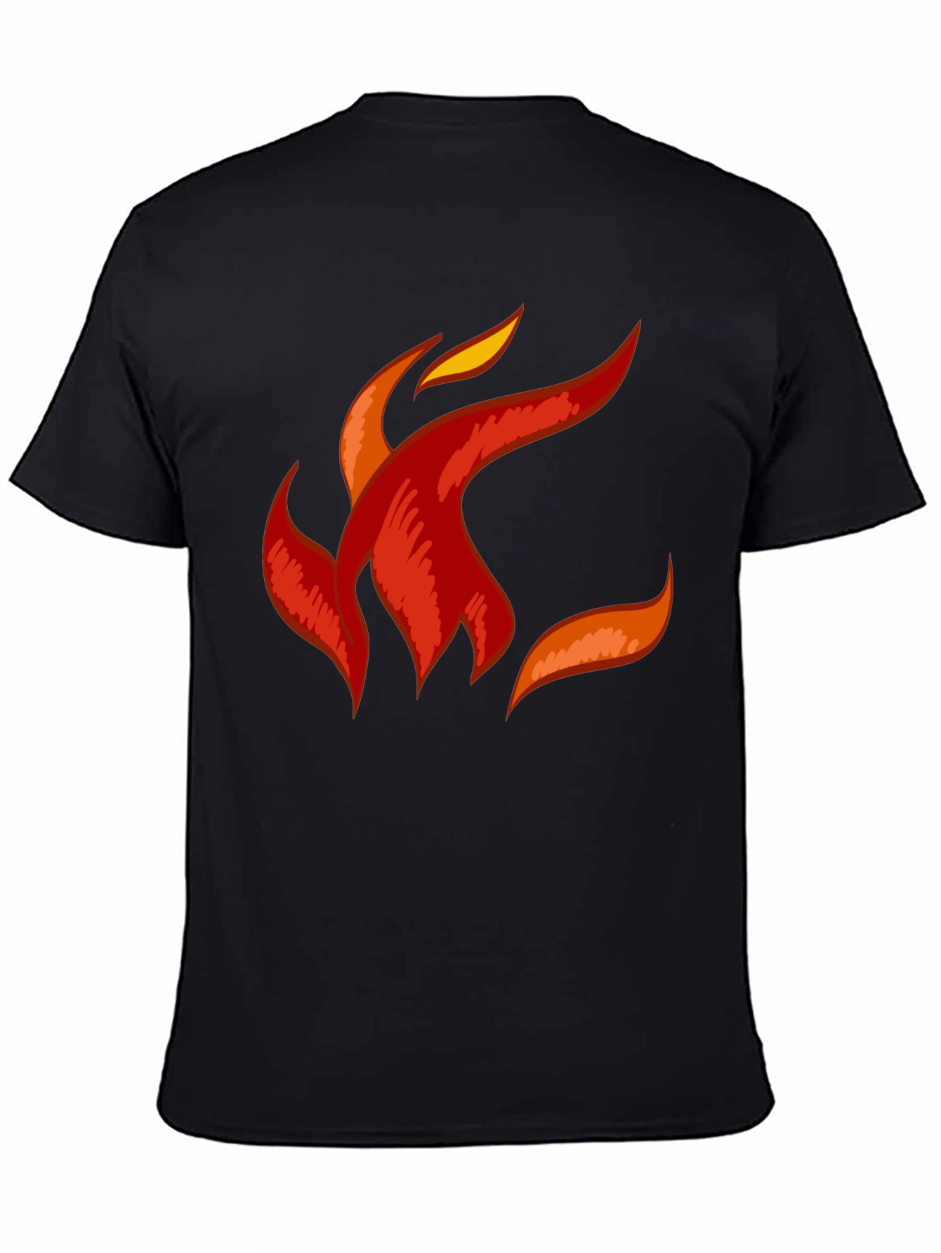Fiery Flame Graphic Tee - Black Cotton Comfort