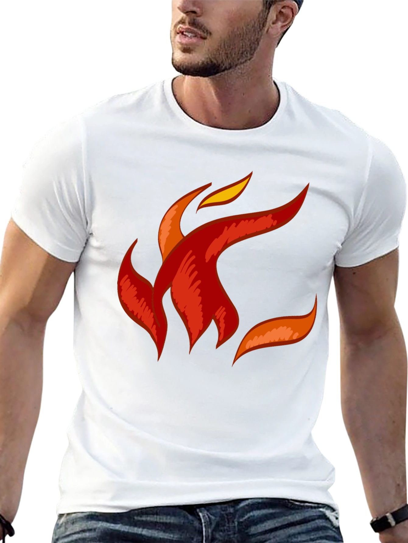 Fiery Flame Graphic Tee - Black Cotton Comfort