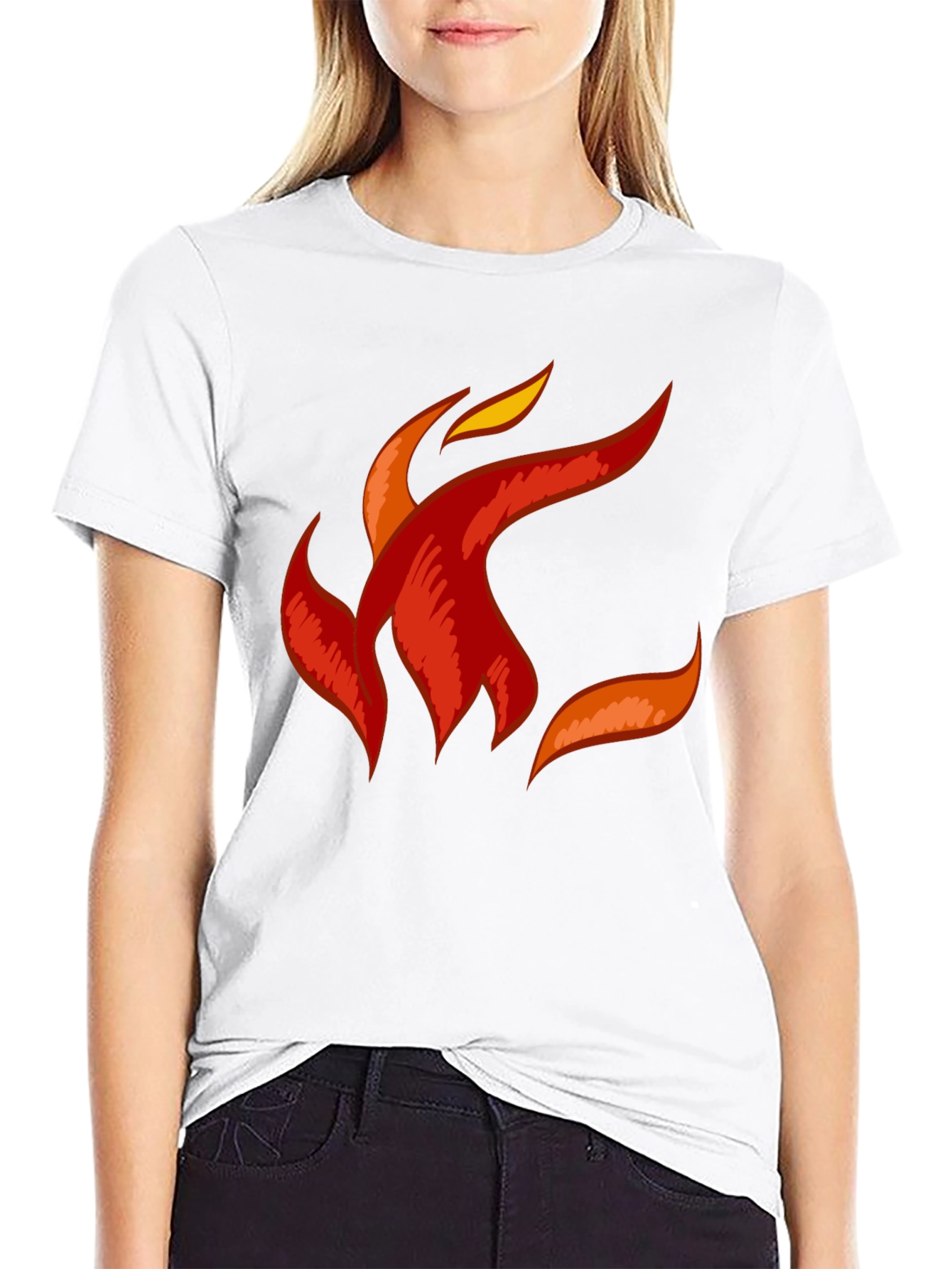 Fiery Flame Graphic Tee - Black Cotton Comfort