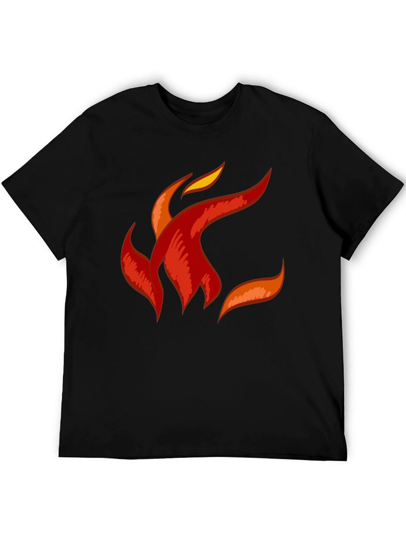 Fiery Flame Graphic Tee - Black Cotton Comfort