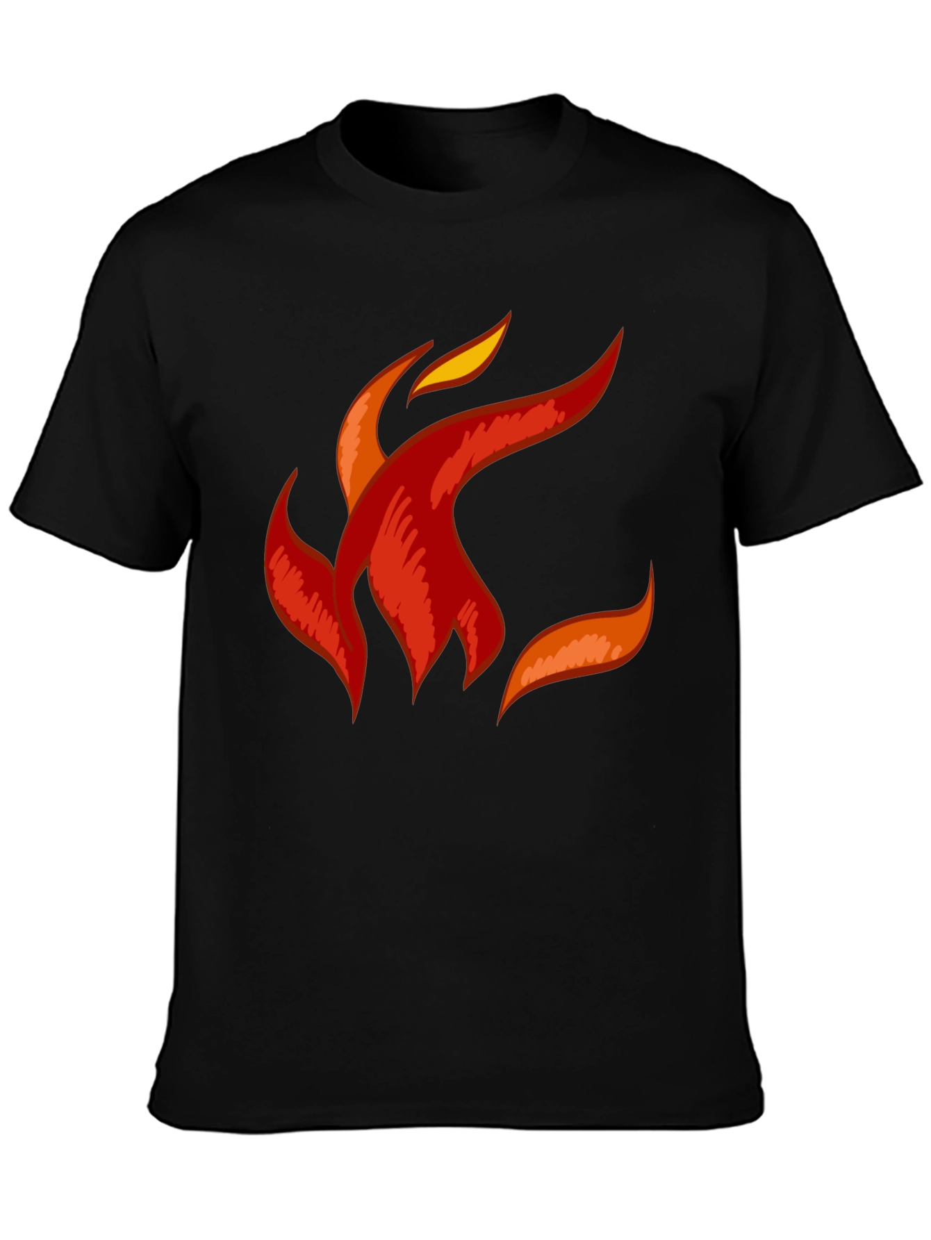 Fiery Flame Graphic Tee - Black Cotton Comfort