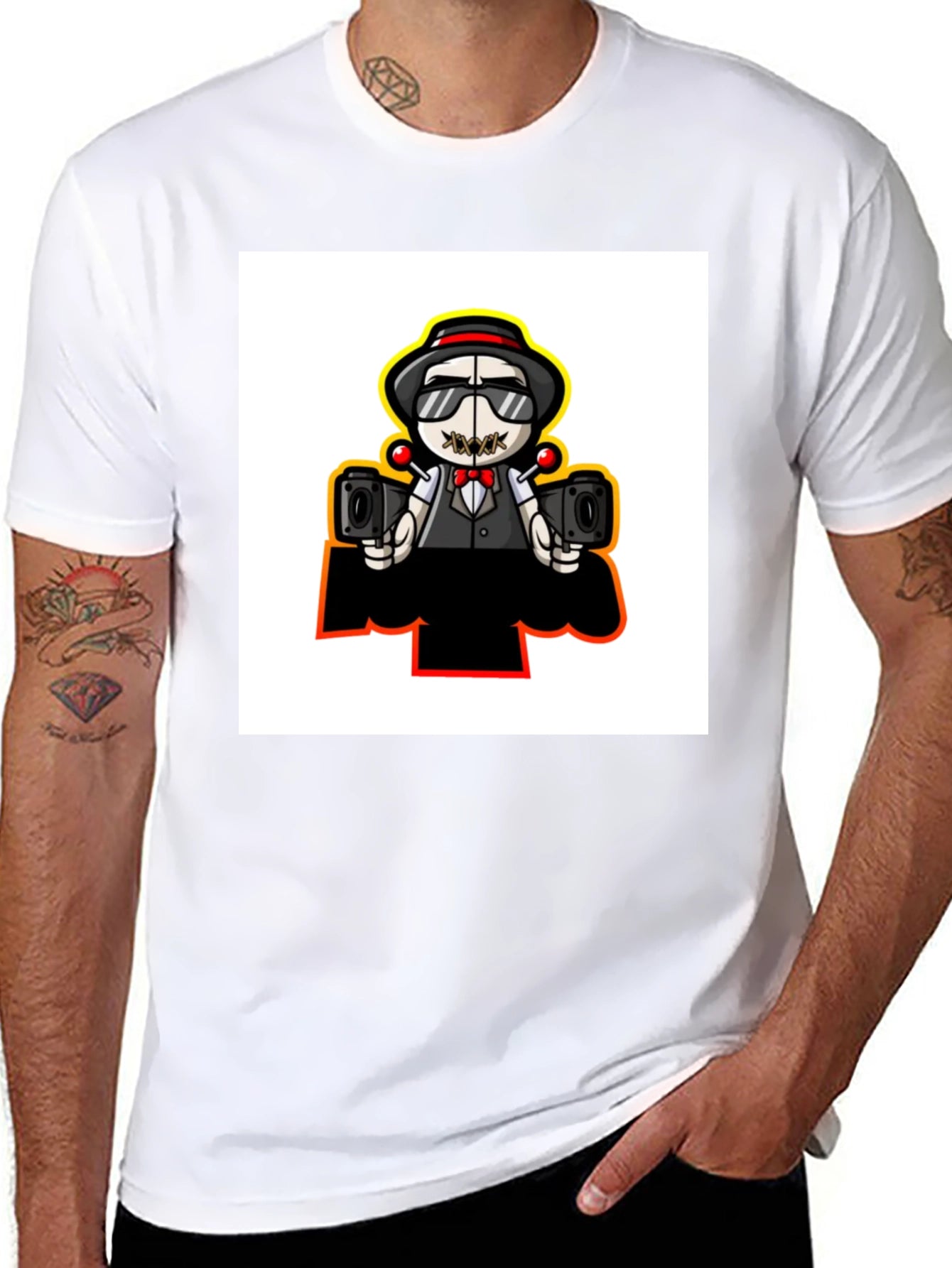 Cartoon Character Graphic Print Black T-Shirt
