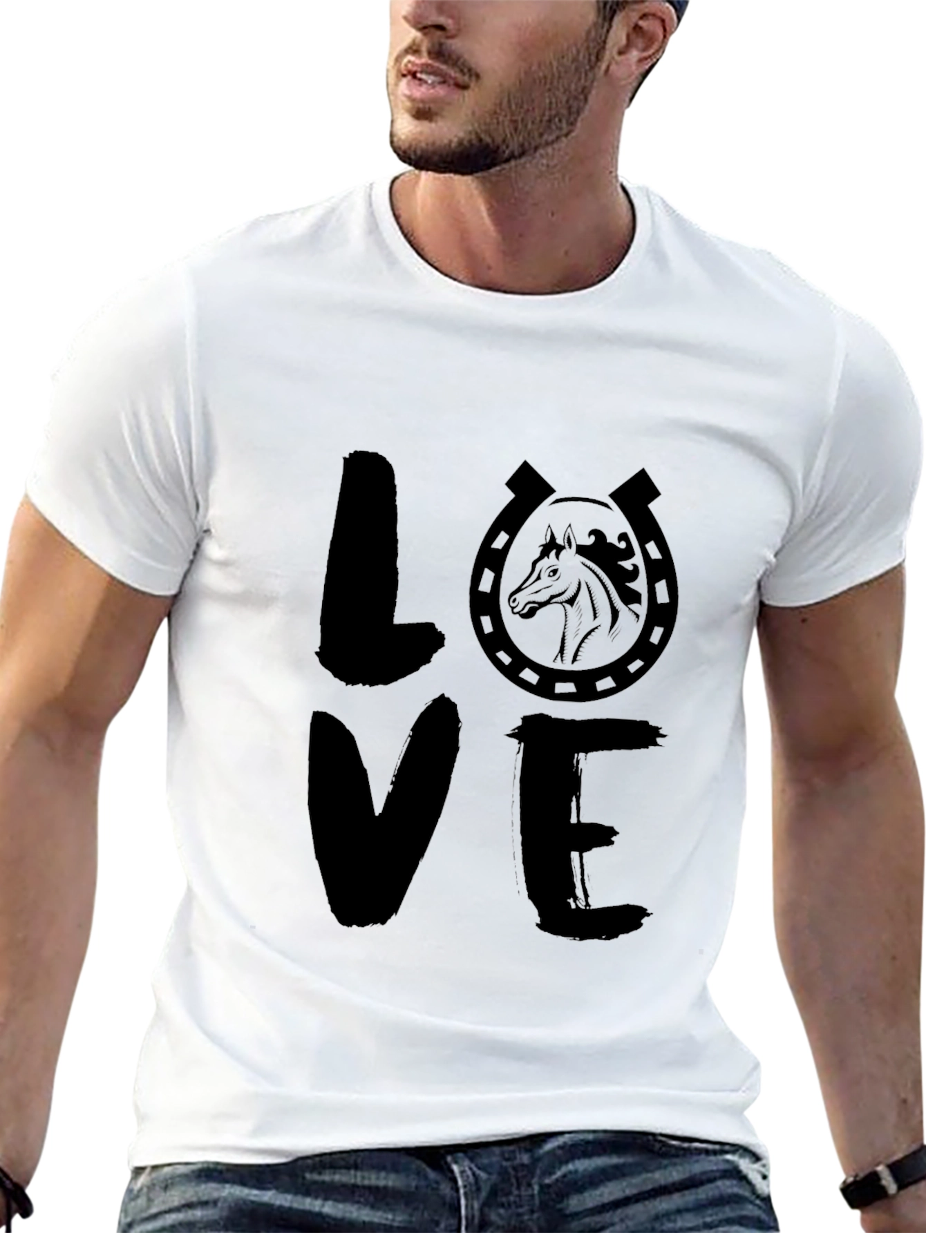 Horse Love T-Shirt - Horseshoe Animal Tee