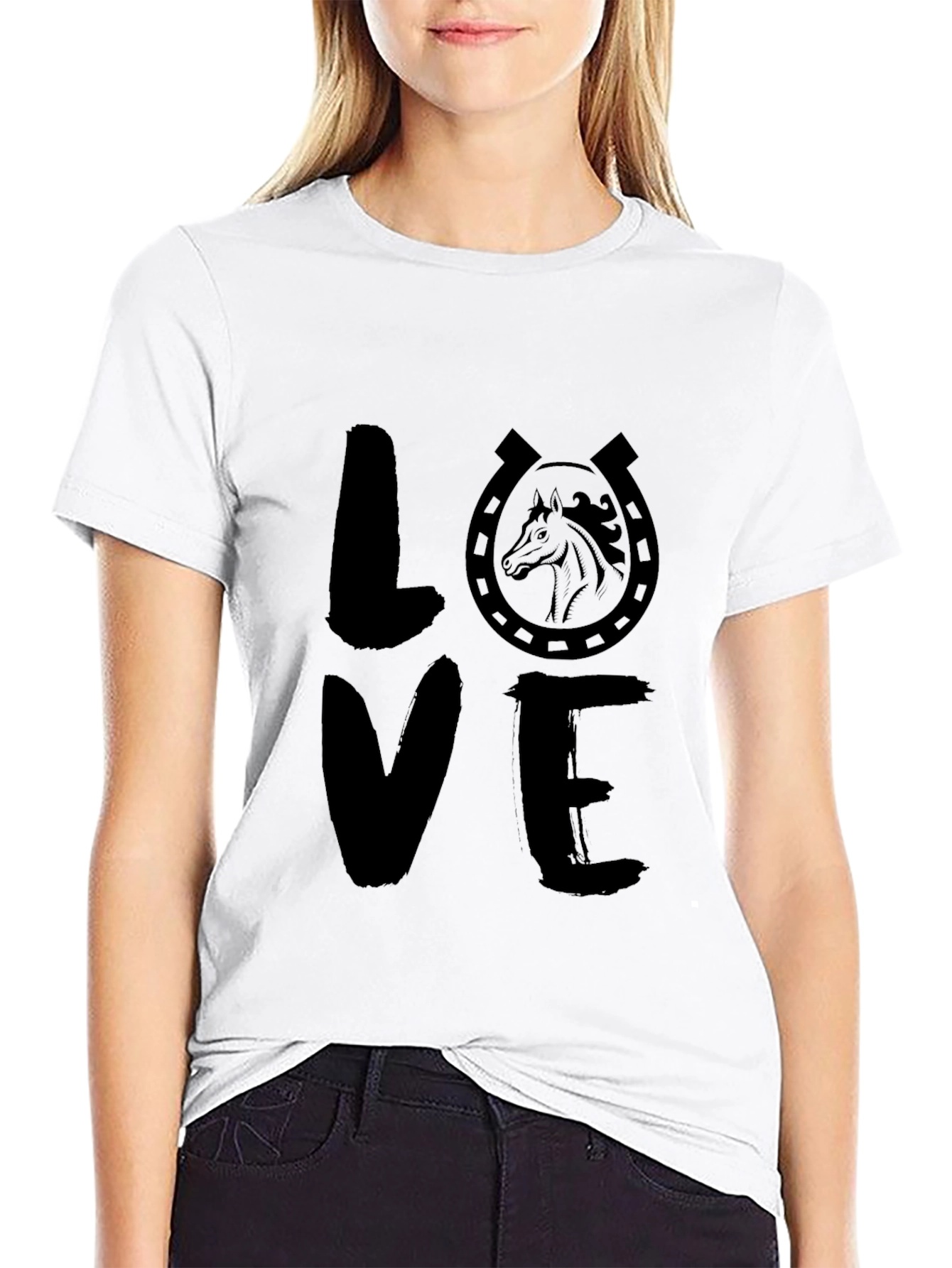 Horse Love T-Shirt - Horseshoe Animal Tee