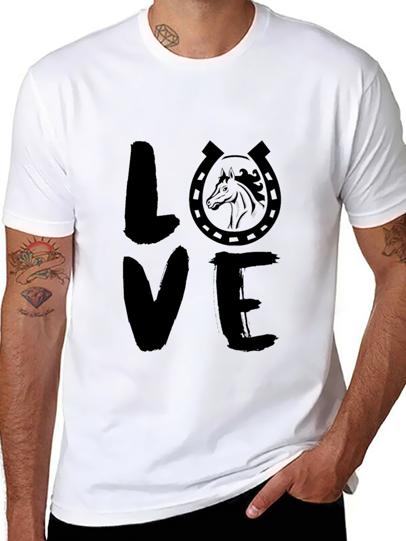 Horse Love T-Shirt - Horseshoe Animal Tee