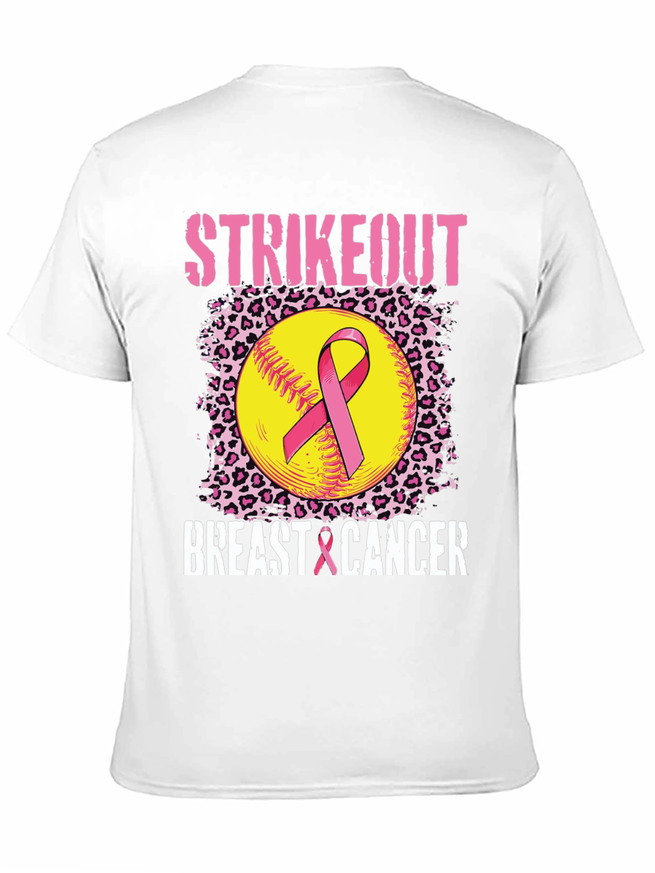 Strikeout Breast Cancer T-Shirt - Softball Ribbon