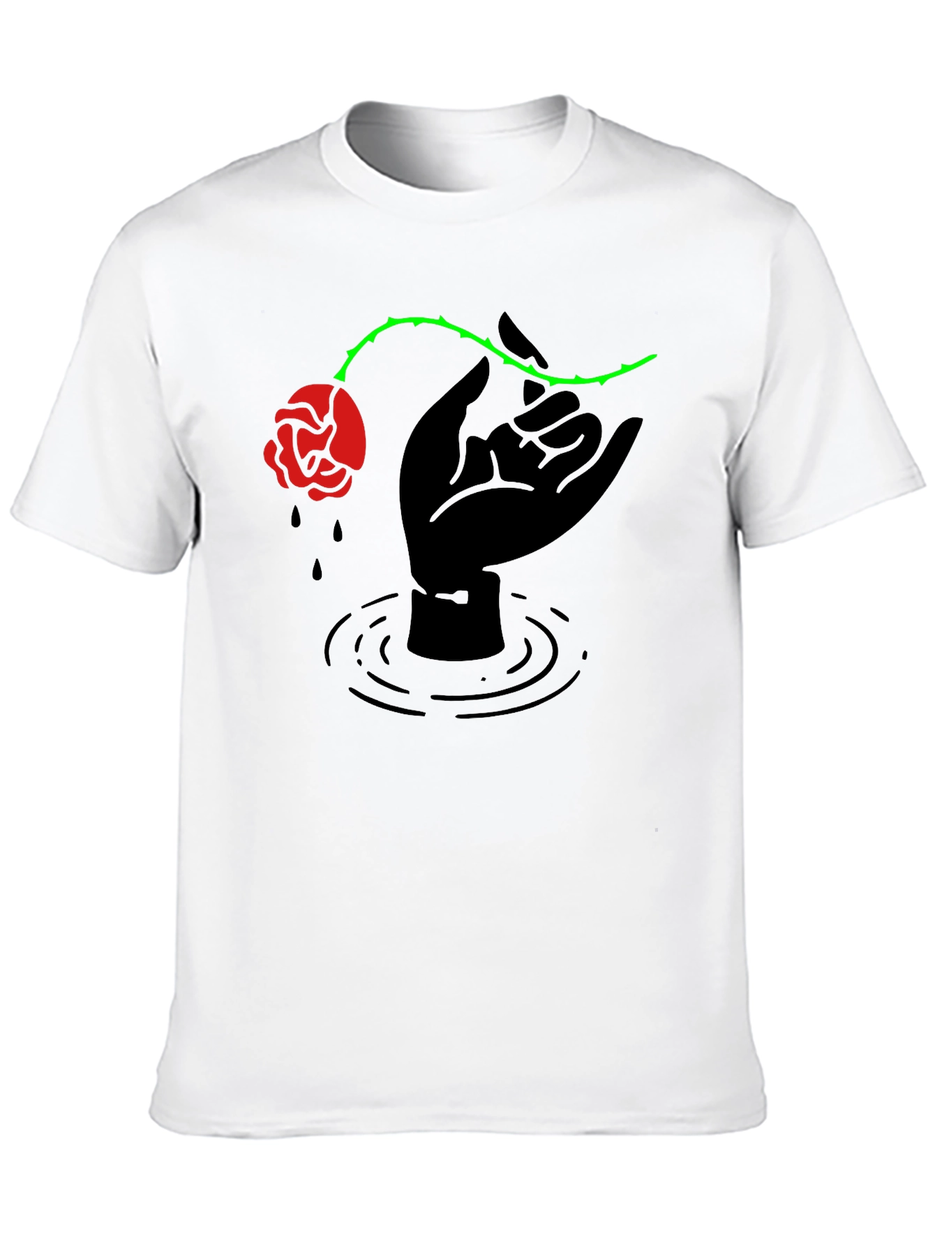 Rose Hand Graphic Tee - Edgy Streetwear