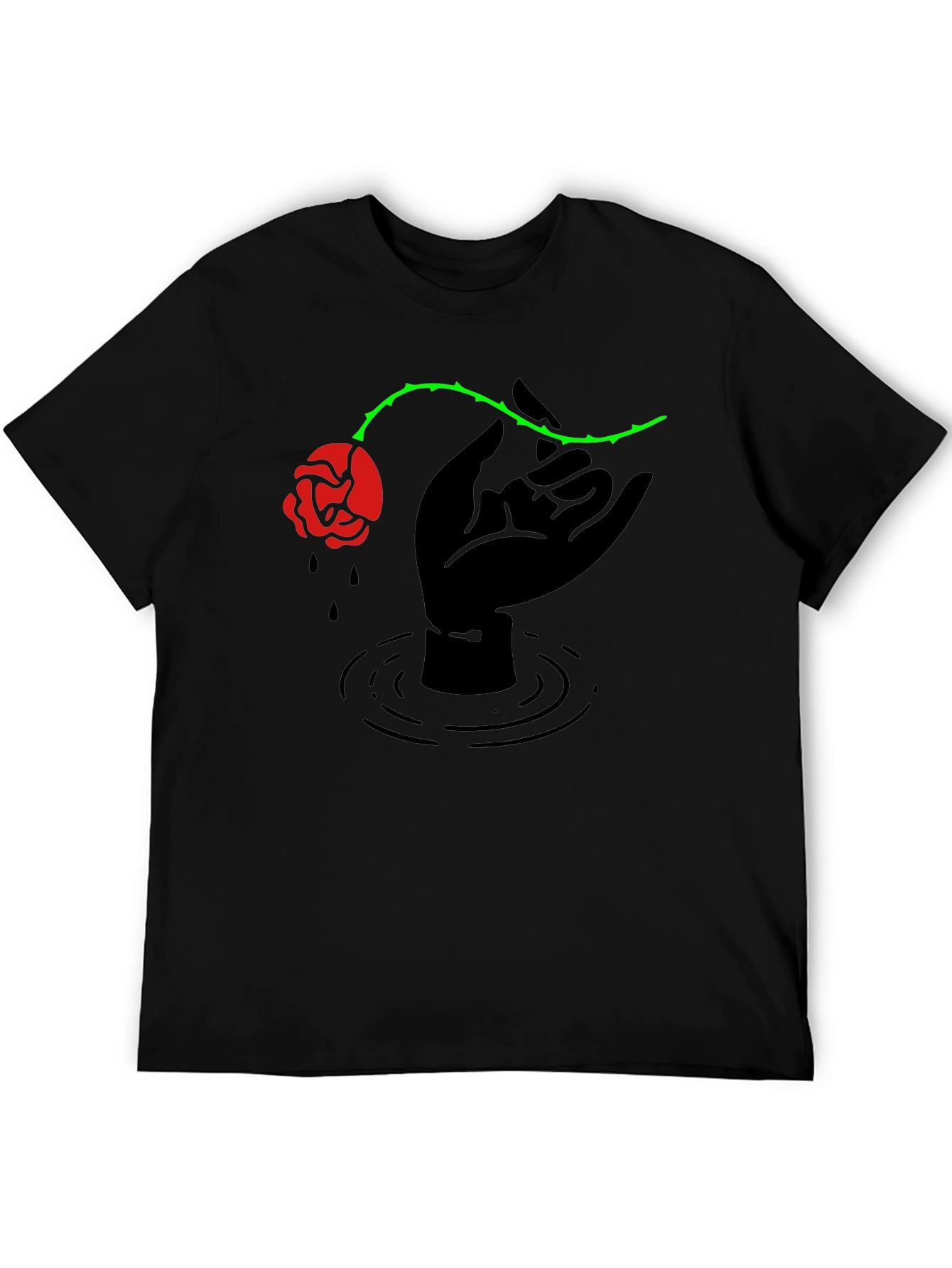 Rose Hand Graphic Tee - Edgy Streetwear