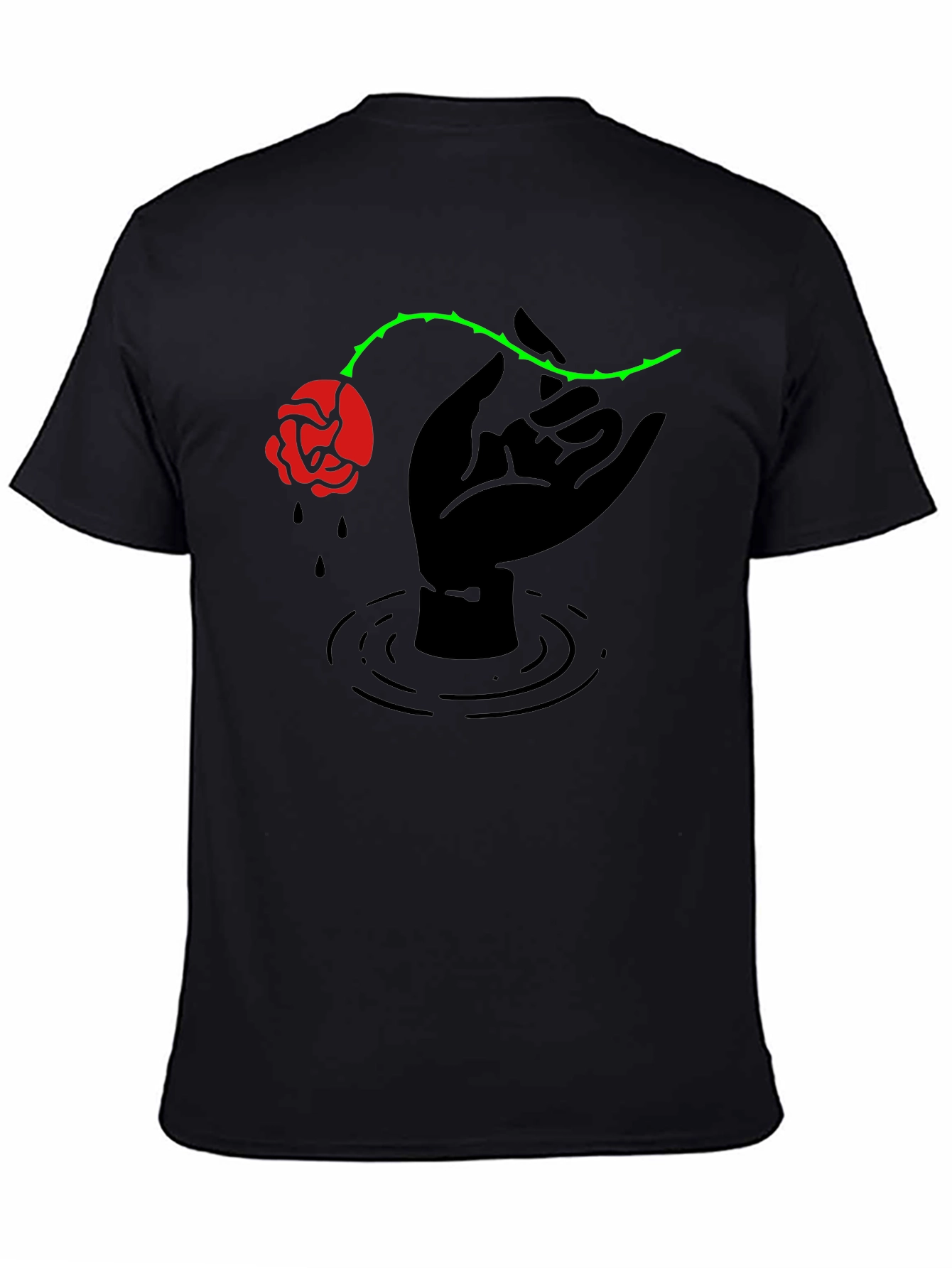 Rose Hand Graphic Tee - Edgy Streetwear