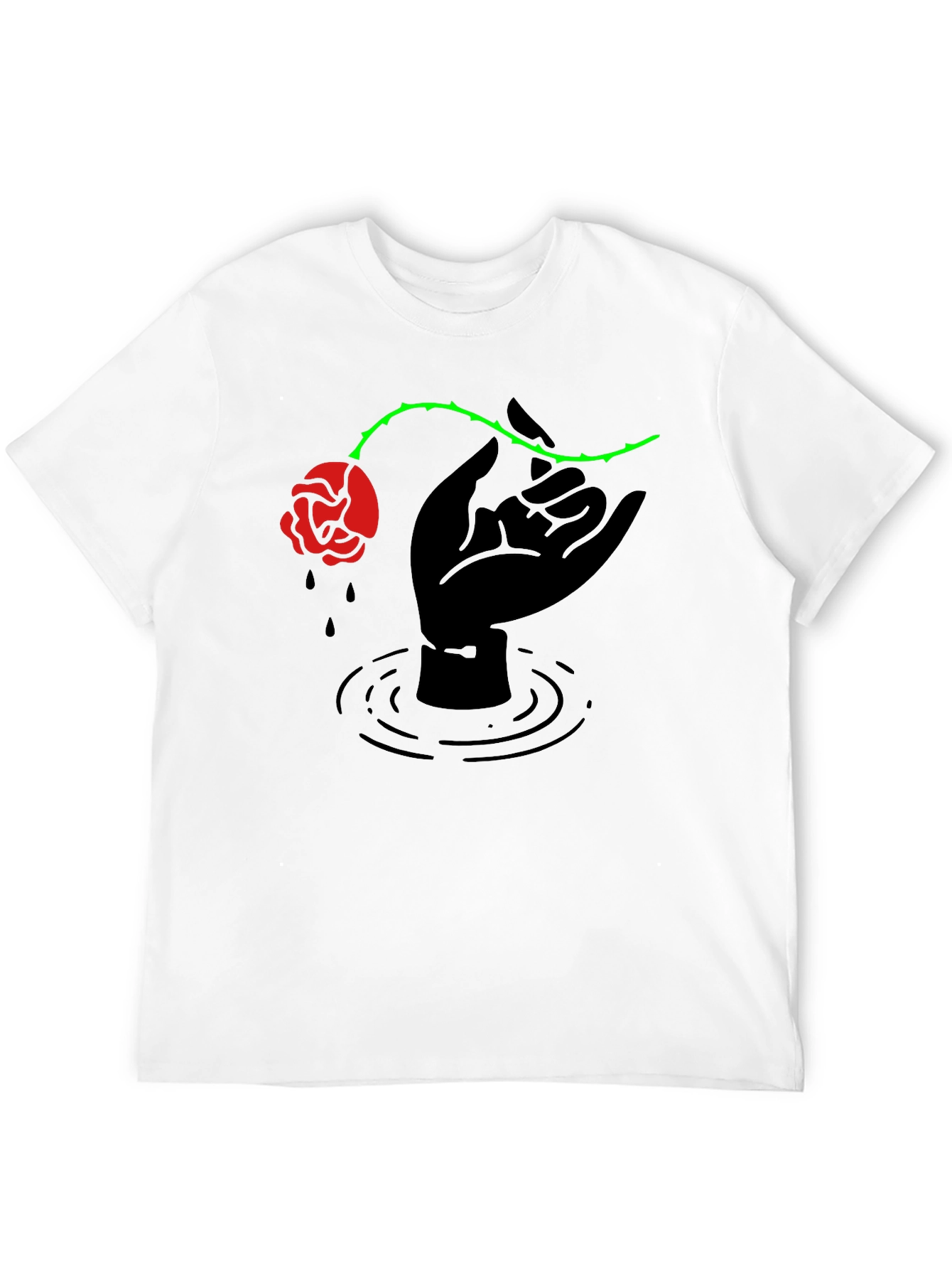 Rose Hand Graphic Tee - Edgy Streetwear