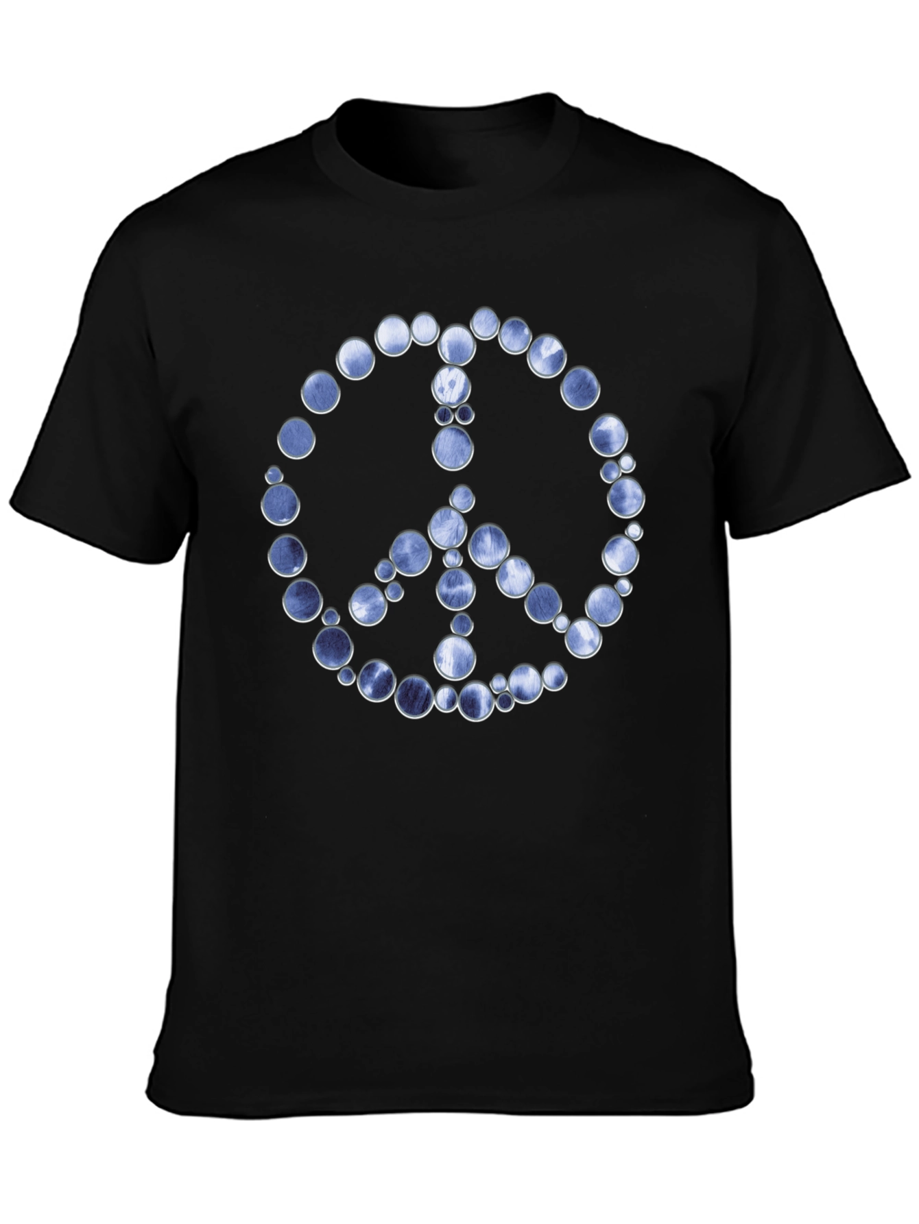 Peace Sign Graphic Tee - Black Cotton Blend