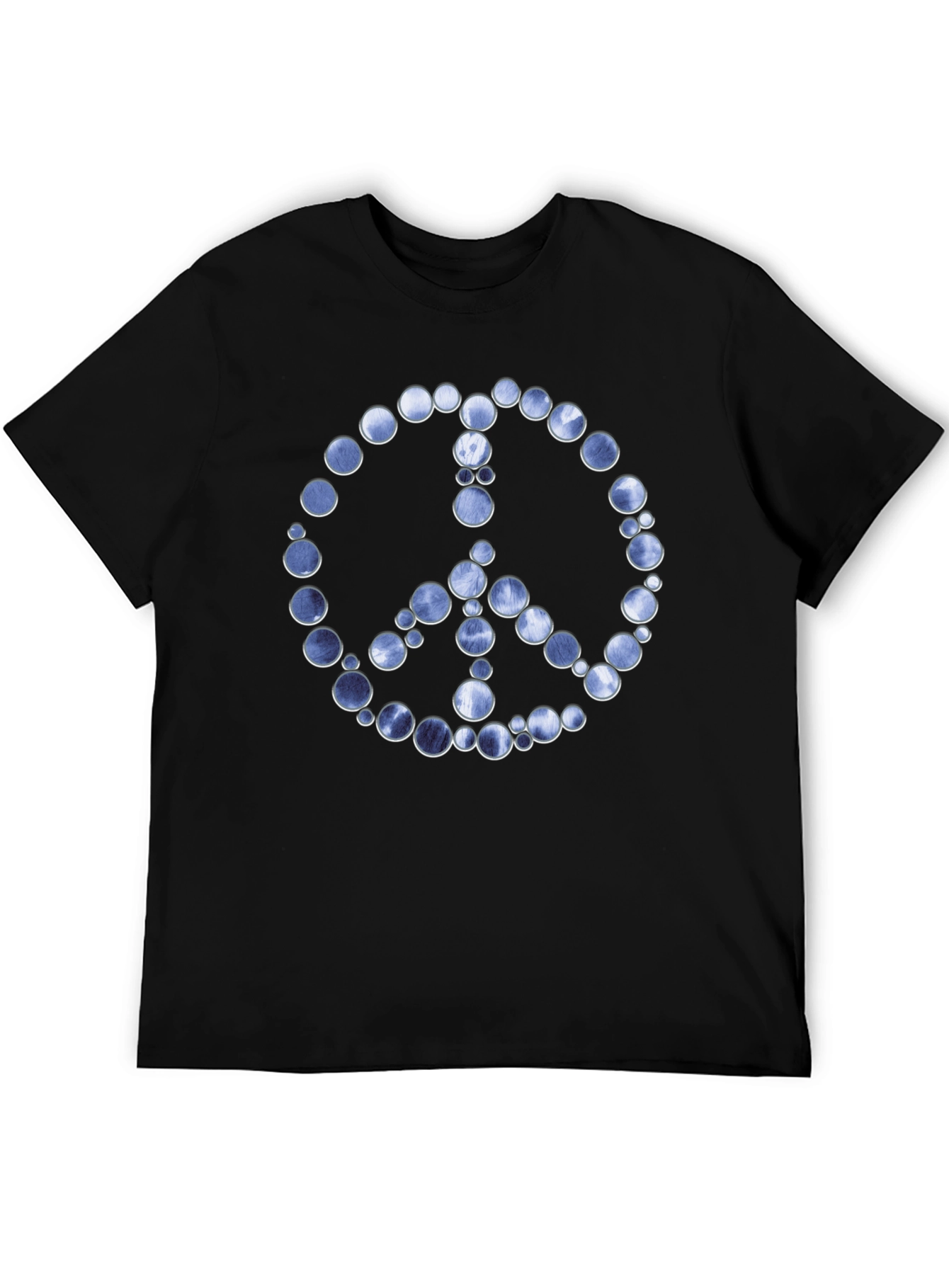 Peace Sign Graphic Tee - Black Cotton Blend