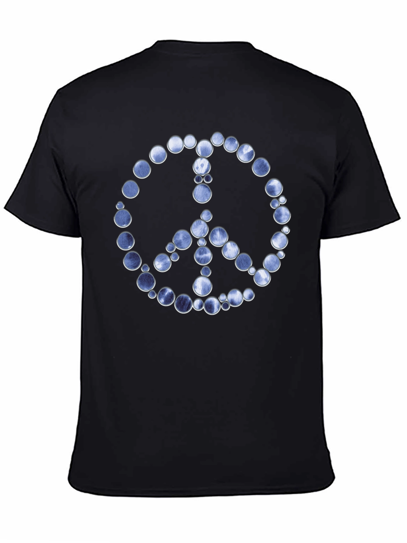 Peace Sign Graphic Tee - Black Cotton Blend