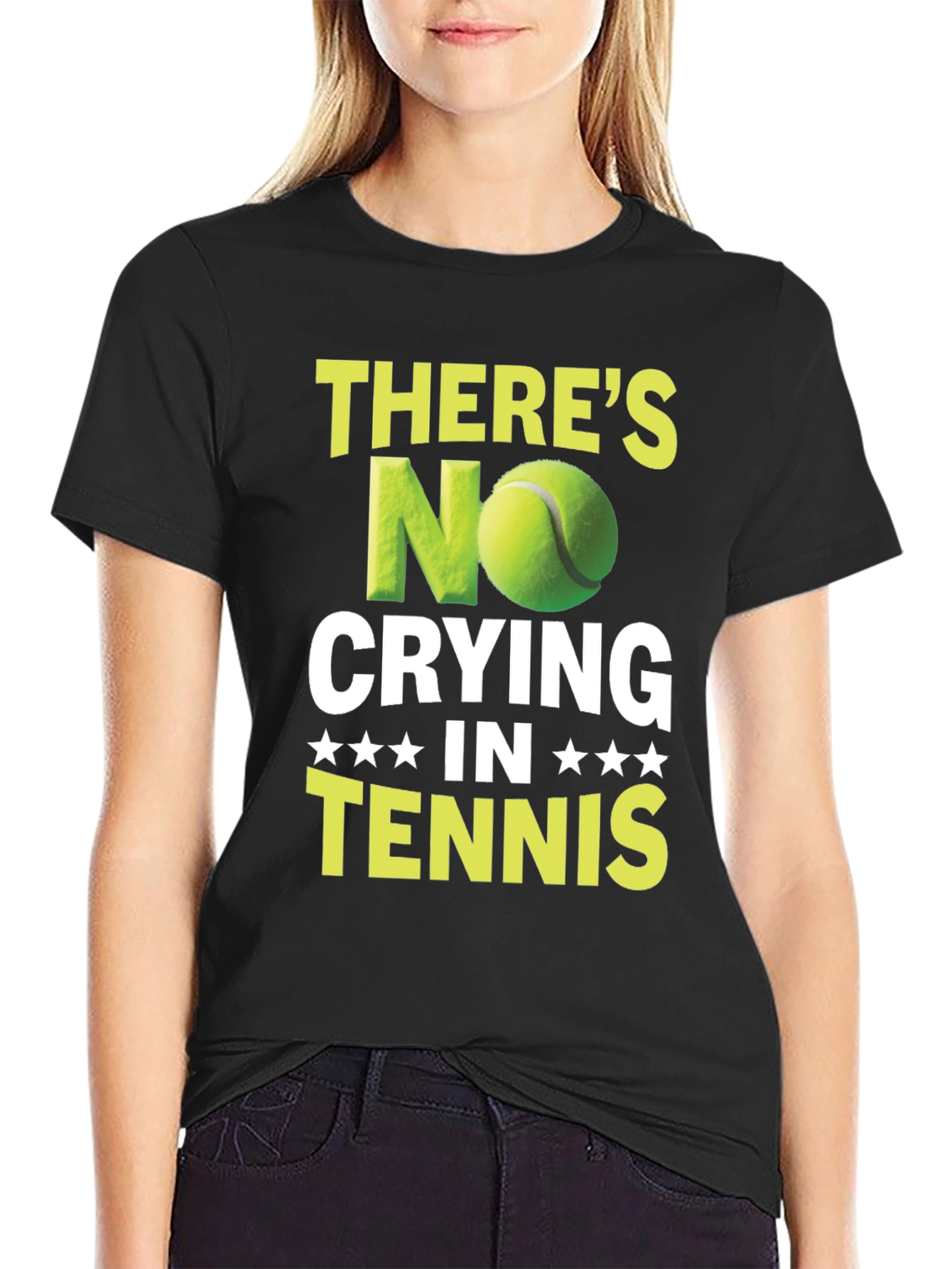 Funny Tennis T-Shirt - No Crying In Tennis