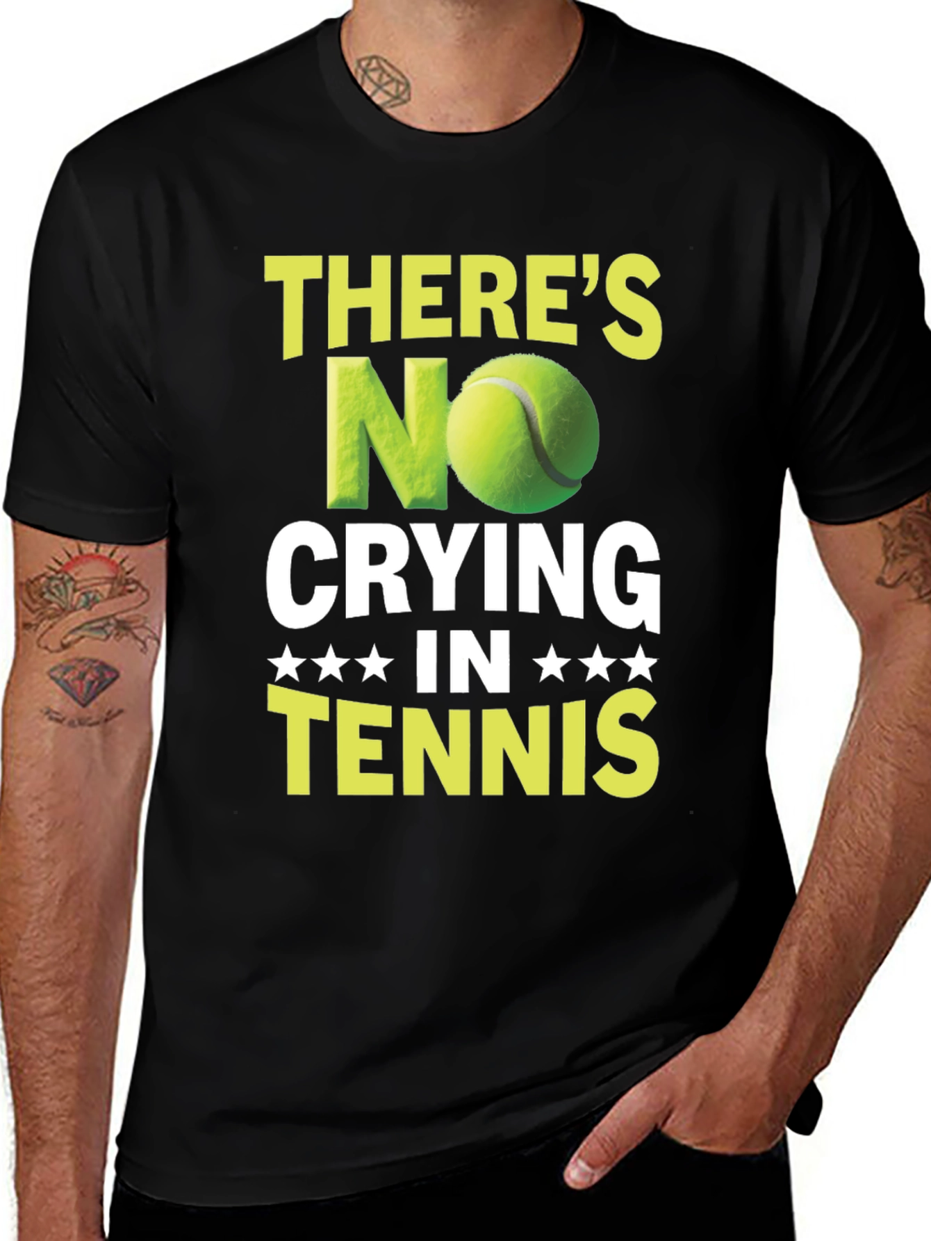 Funny Tennis T-Shirt - No Crying In Tennis