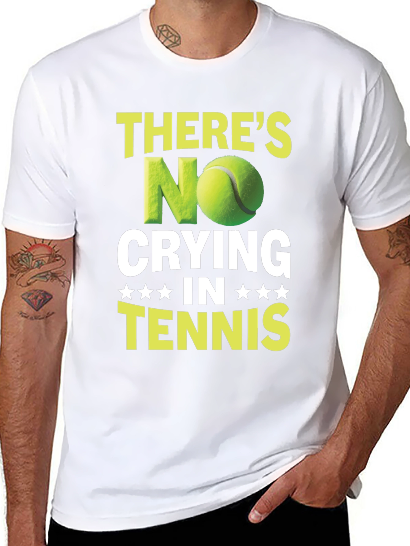Funny Tennis T-Shirt - No Crying In Tennis