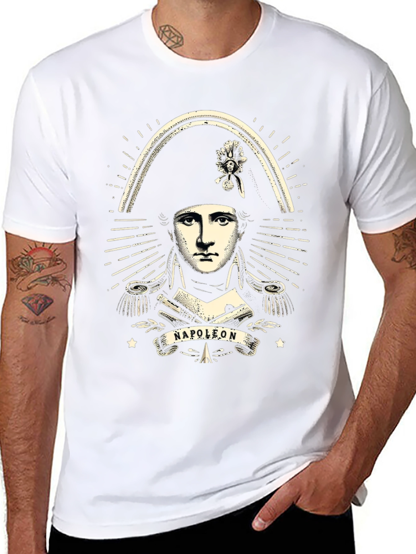 Napoleon Bonaparte Graphic Print Black T-Shirt
