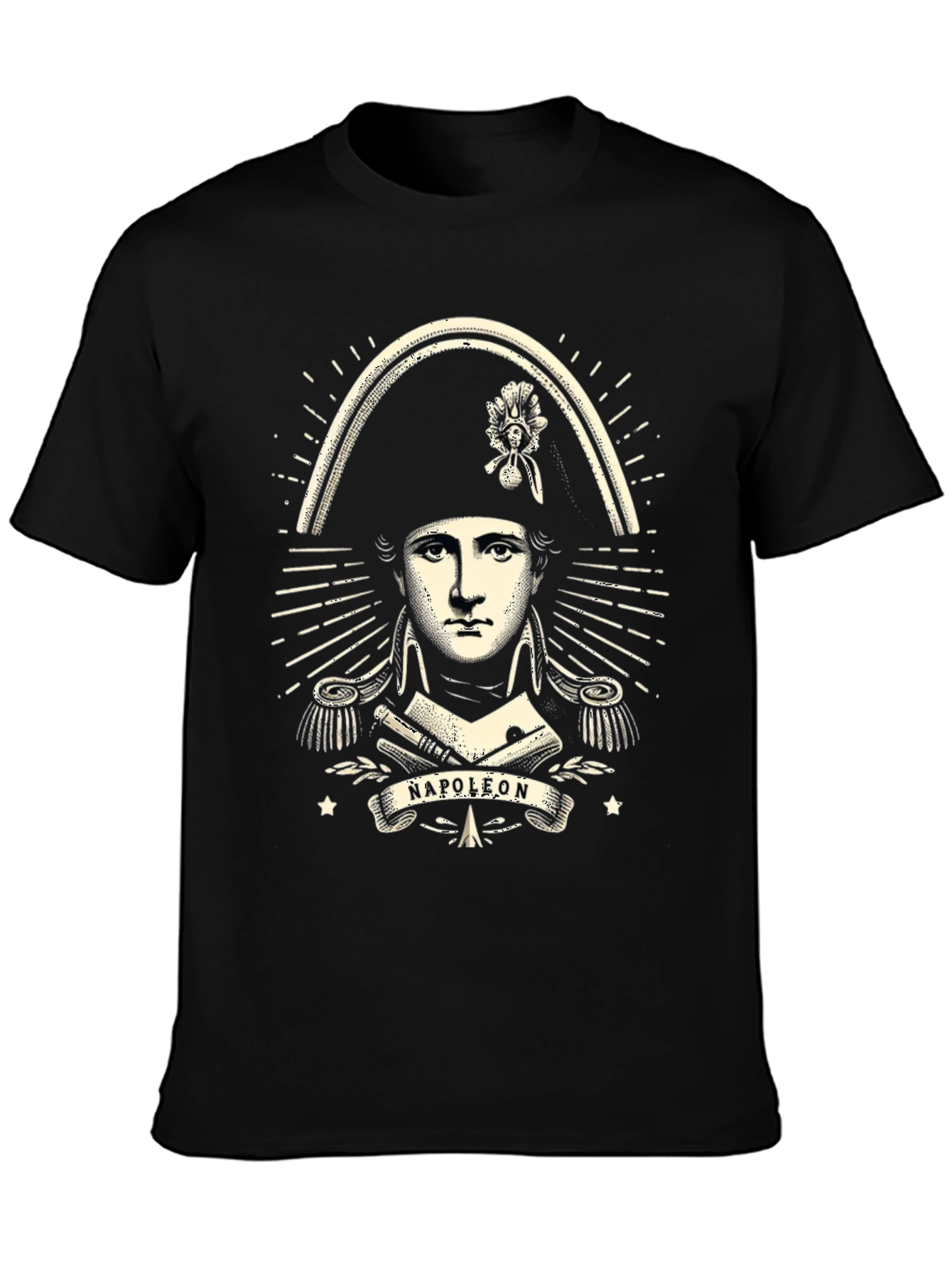 Napoleon Bonaparte Graphic Print Black T-Shirt