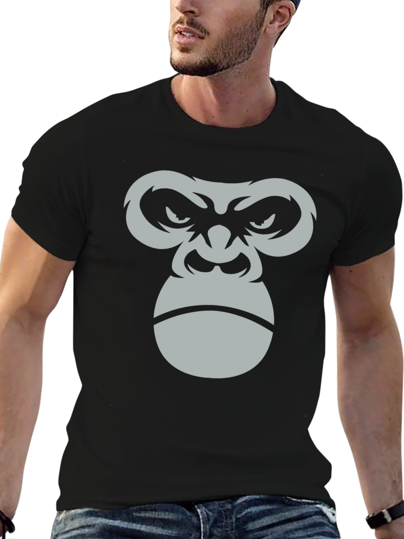 Angry Gorilla Graphic T-Shirt - Black
