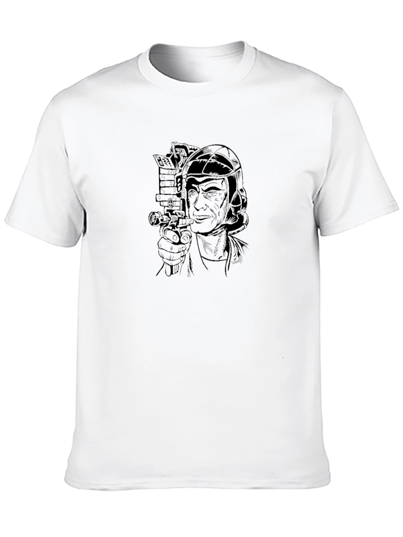 Retro Sci-Fi Pilot T-Shirt - Black
