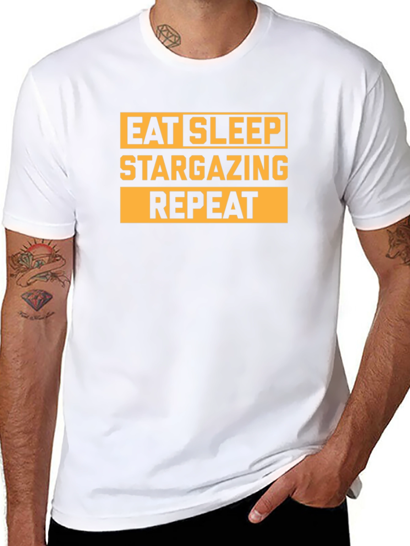 Eat Sleep Stargazing Repeat Black T-Shirt