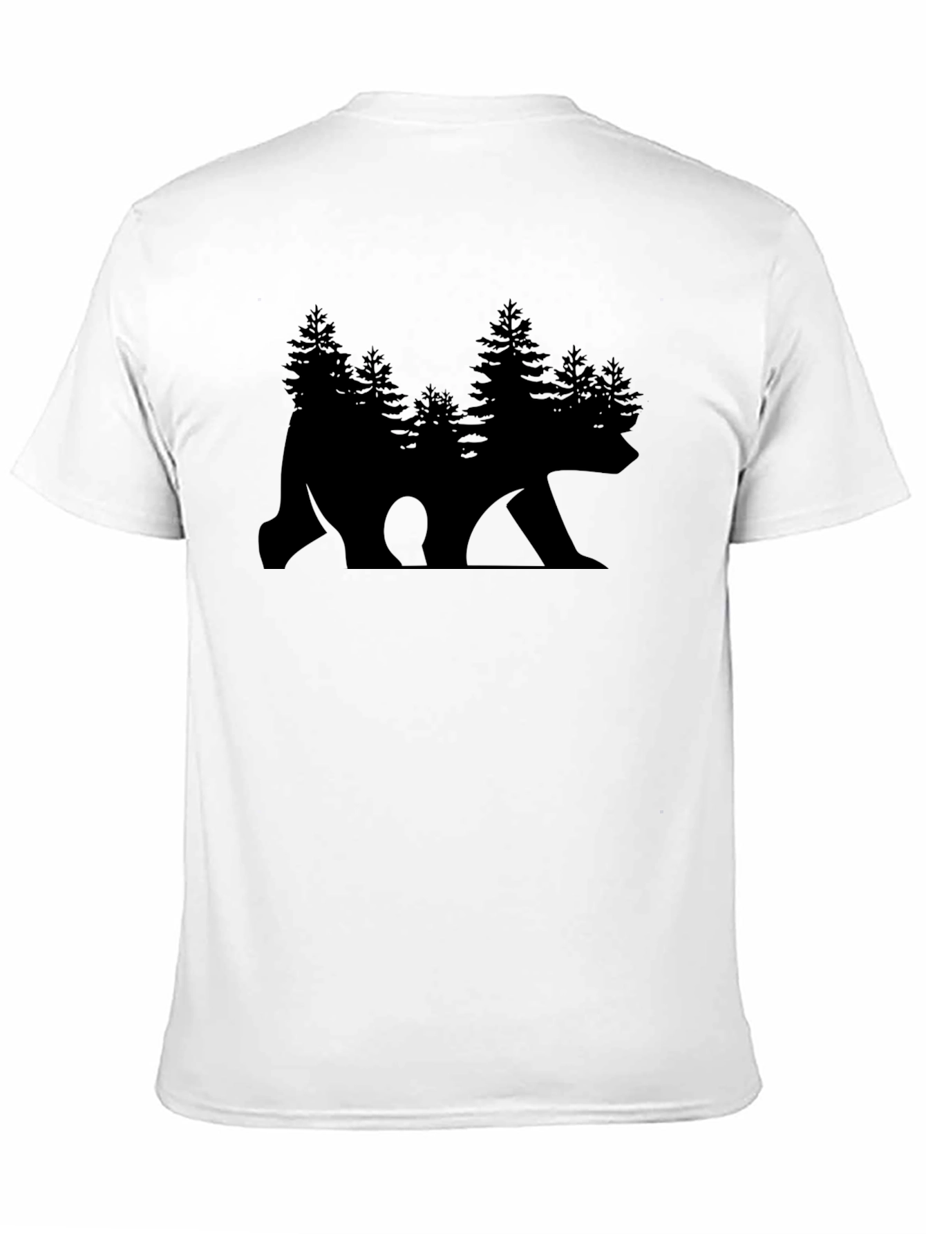 Bear Forest Silhouette Graphic Tee - Black