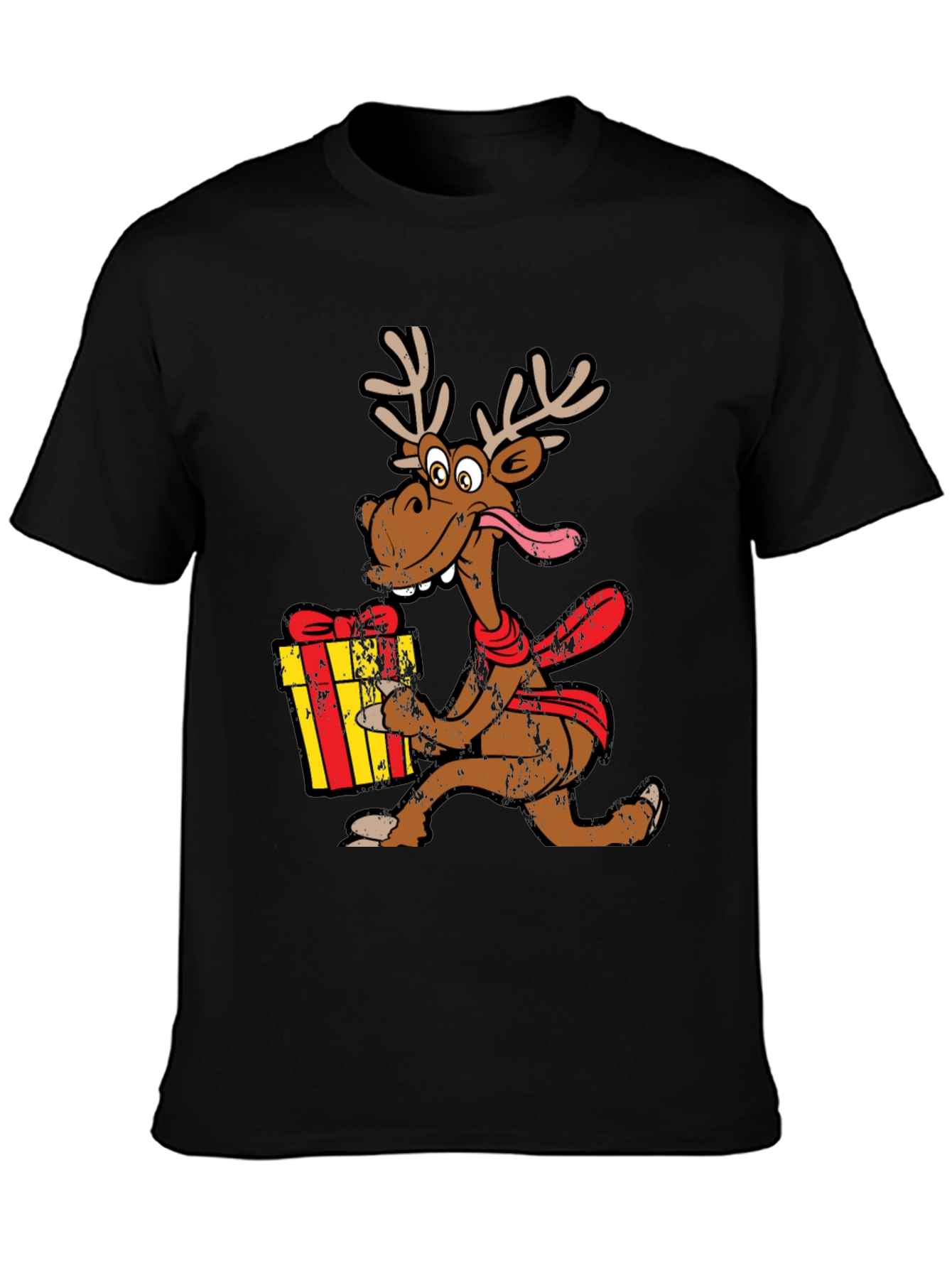 Funny Cartoon Reindeer Christmas T-Shirt