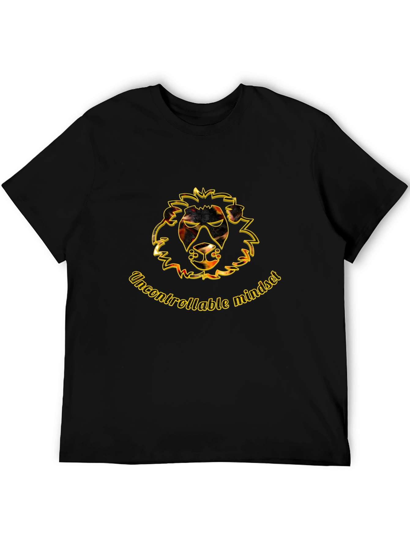 Uncontrollable Mindset Lion Graphic Tee - Black
