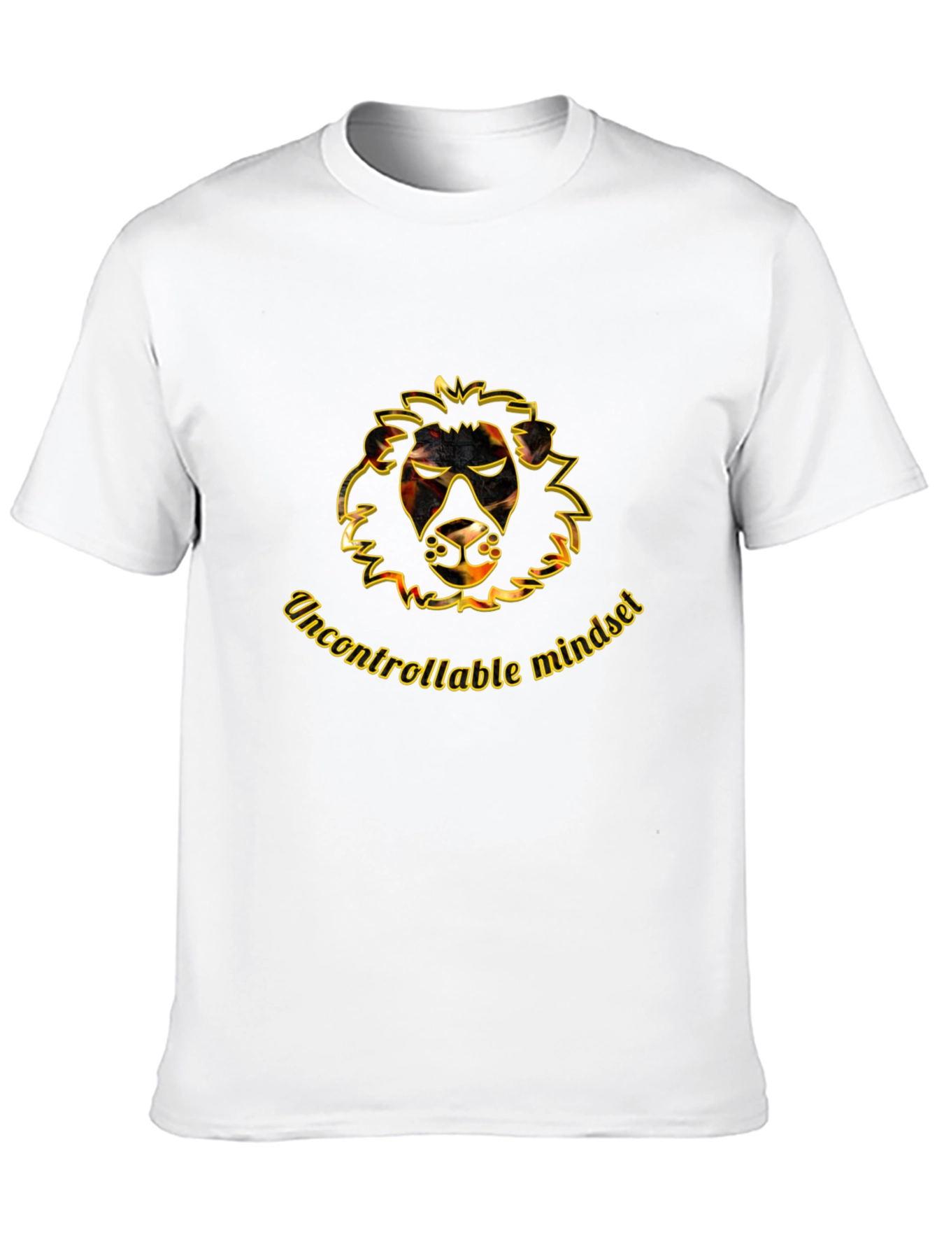 Uncontrollable Mindset Lion Graphic Tee - Black