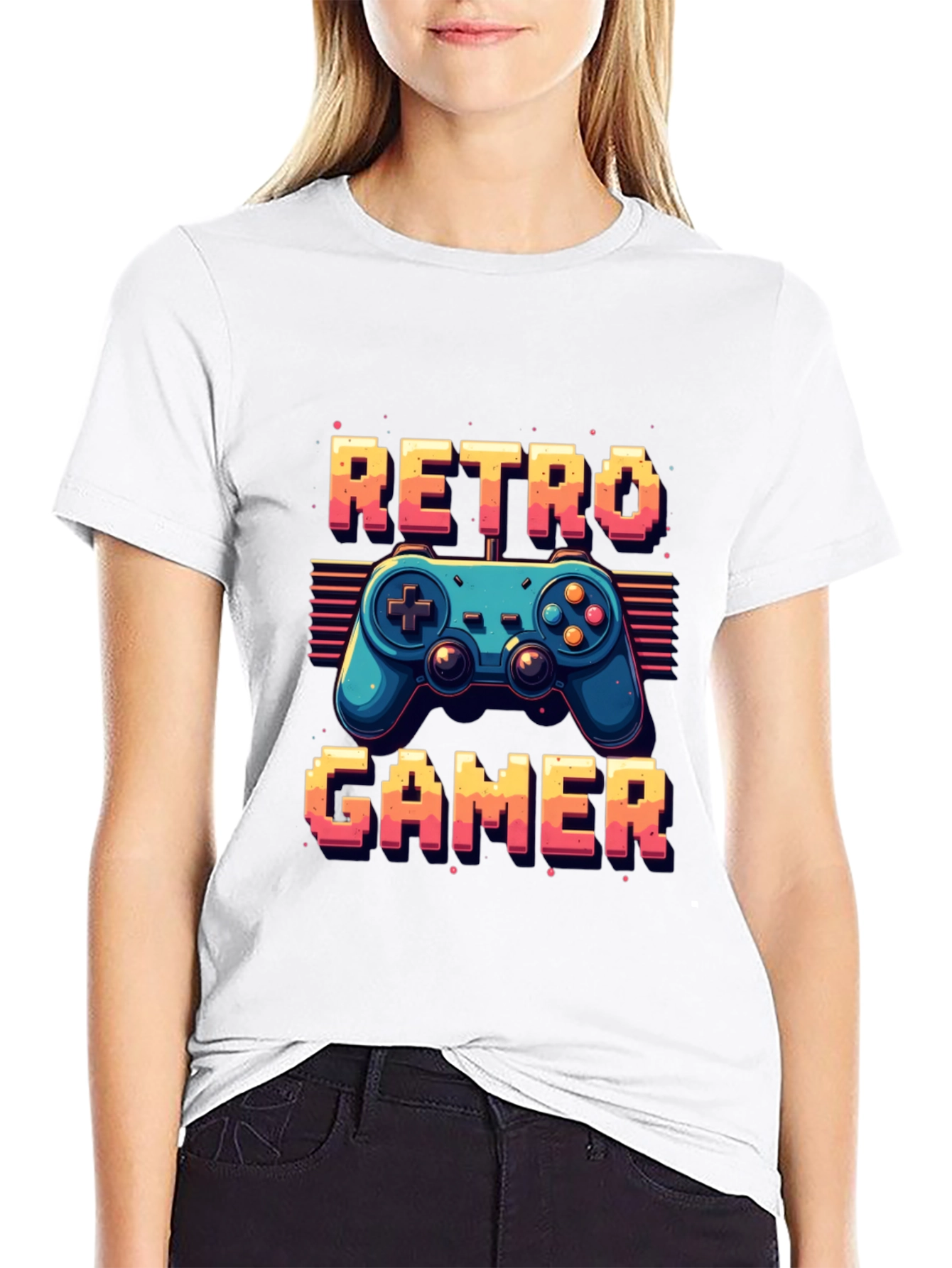 Retro Gamer Black T-Shirt - Classic Controller Design