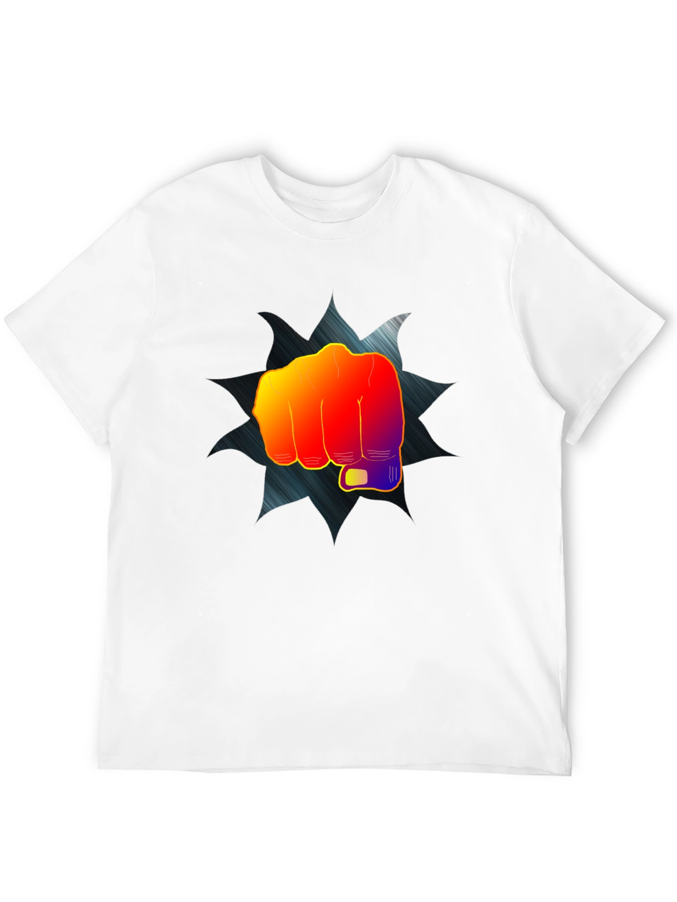 Impact Fist Graphic Tee - Black Cotton Blend Shirt