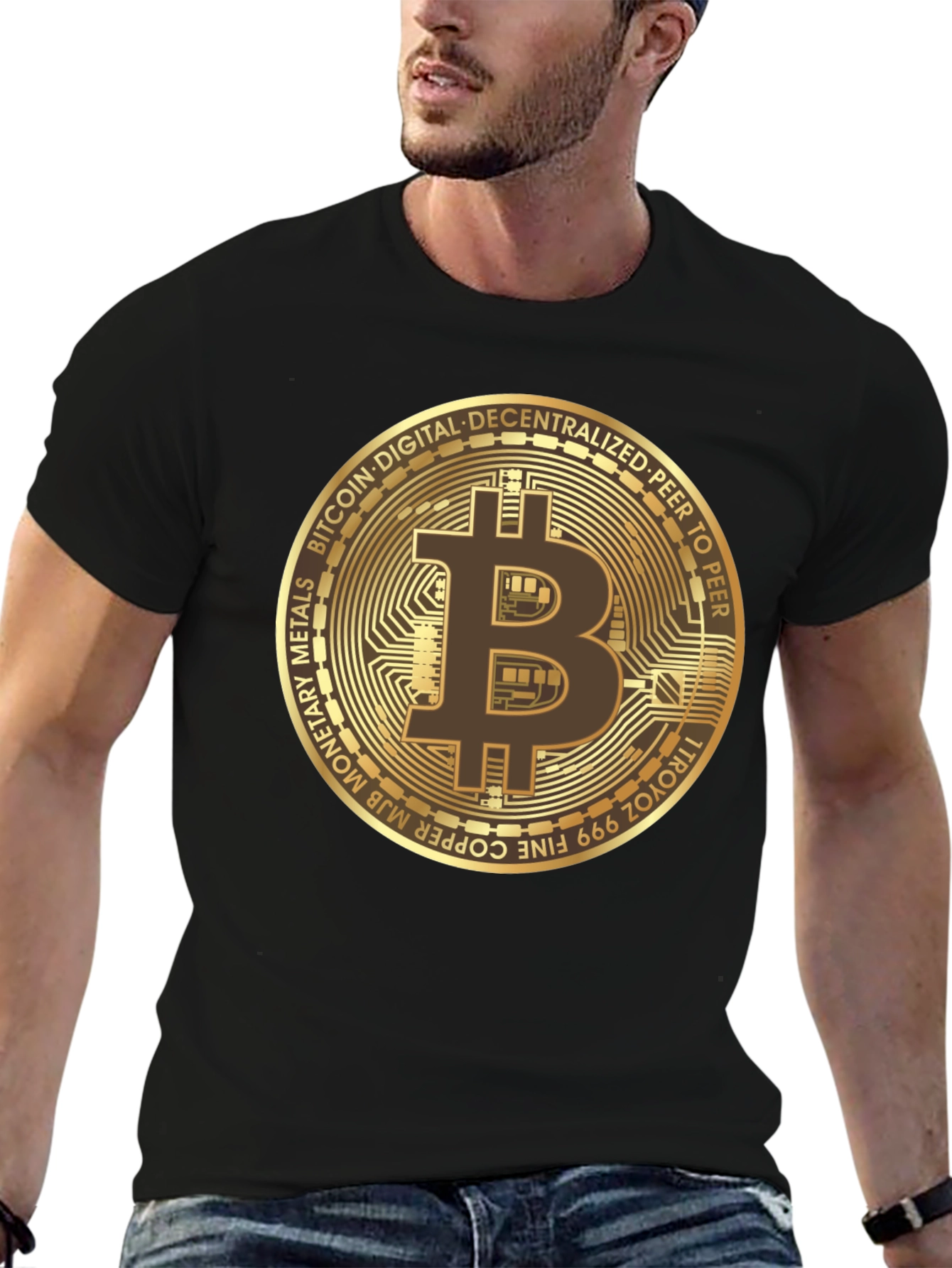 Bitcoin Crypto Currency Black T-Shirt