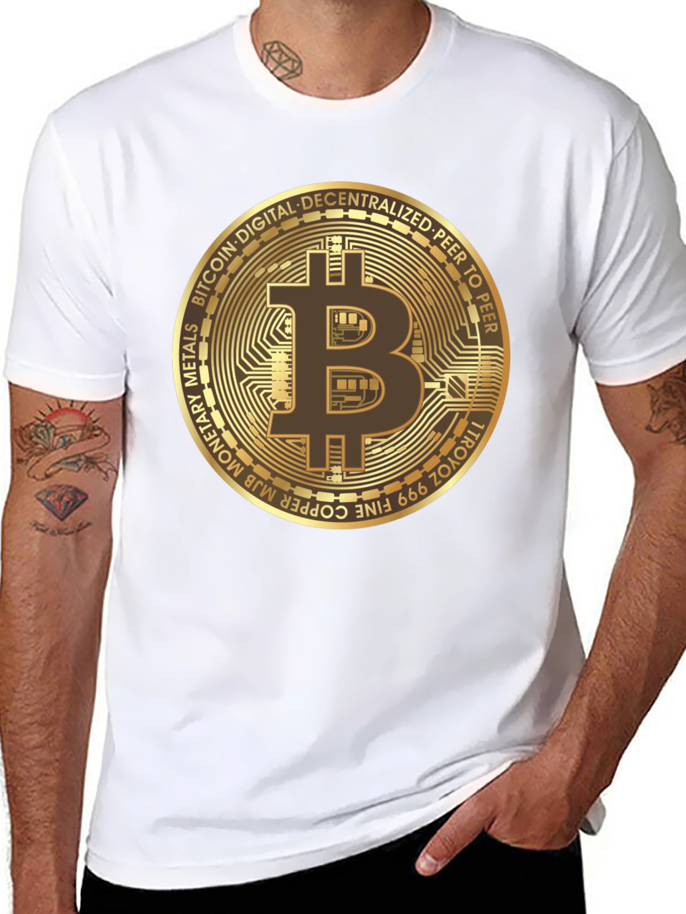 Bitcoin Crypto Currency Black T-Shirt