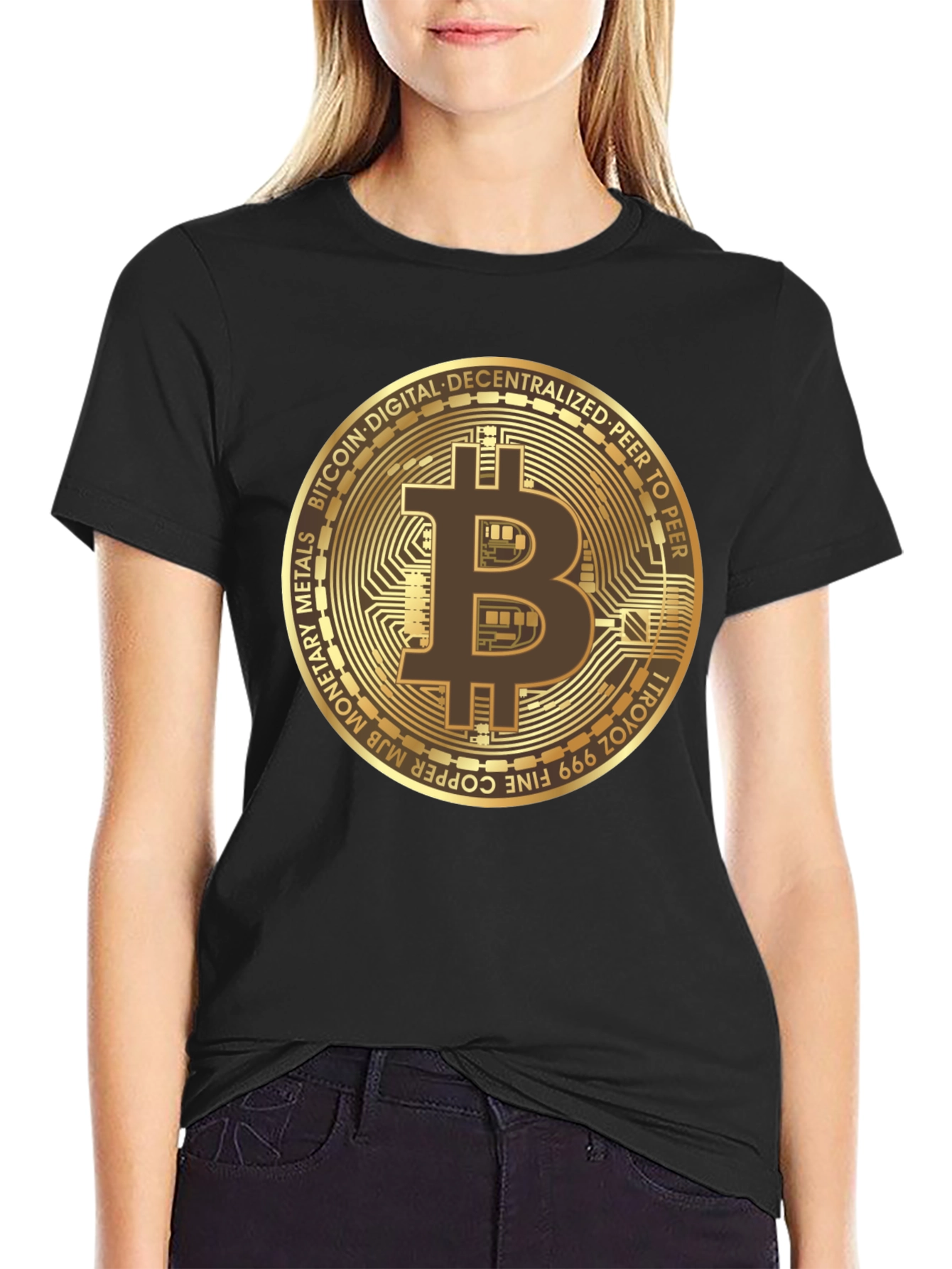 Bitcoin Crypto Currency Black T-Shirt