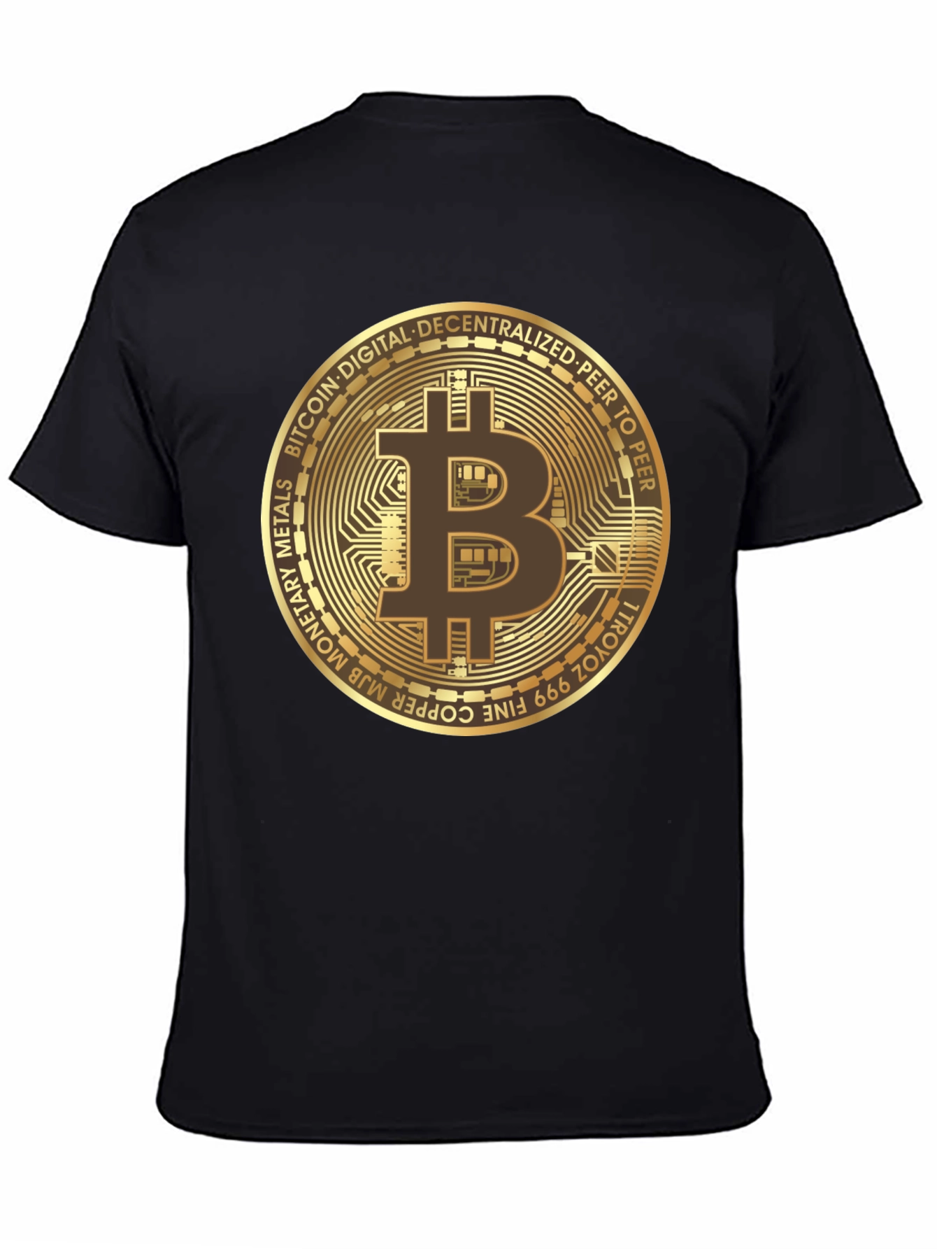 Bitcoin Crypto Currency Black T-Shirt