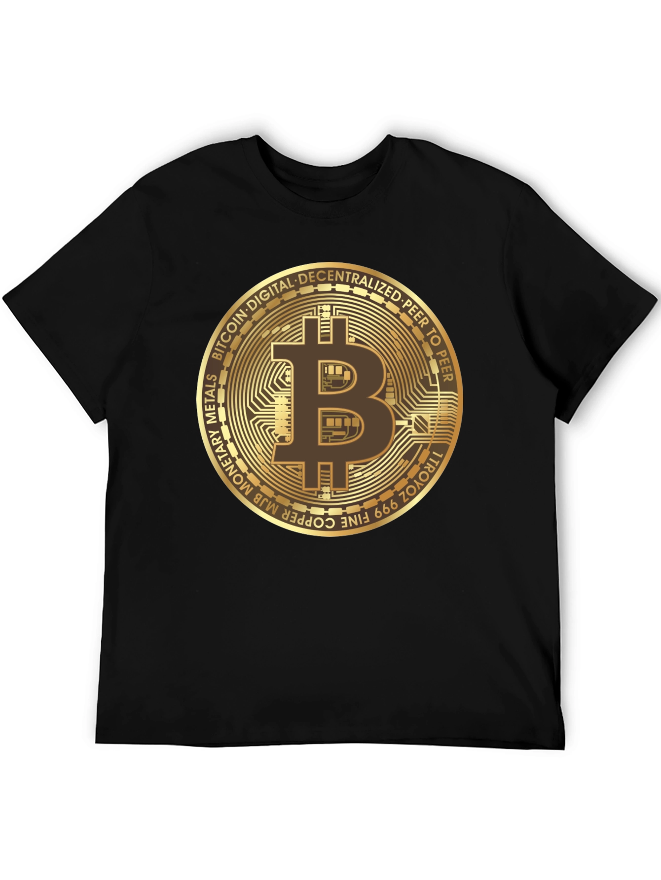Bitcoin Crypto Currency Black T-Shirt