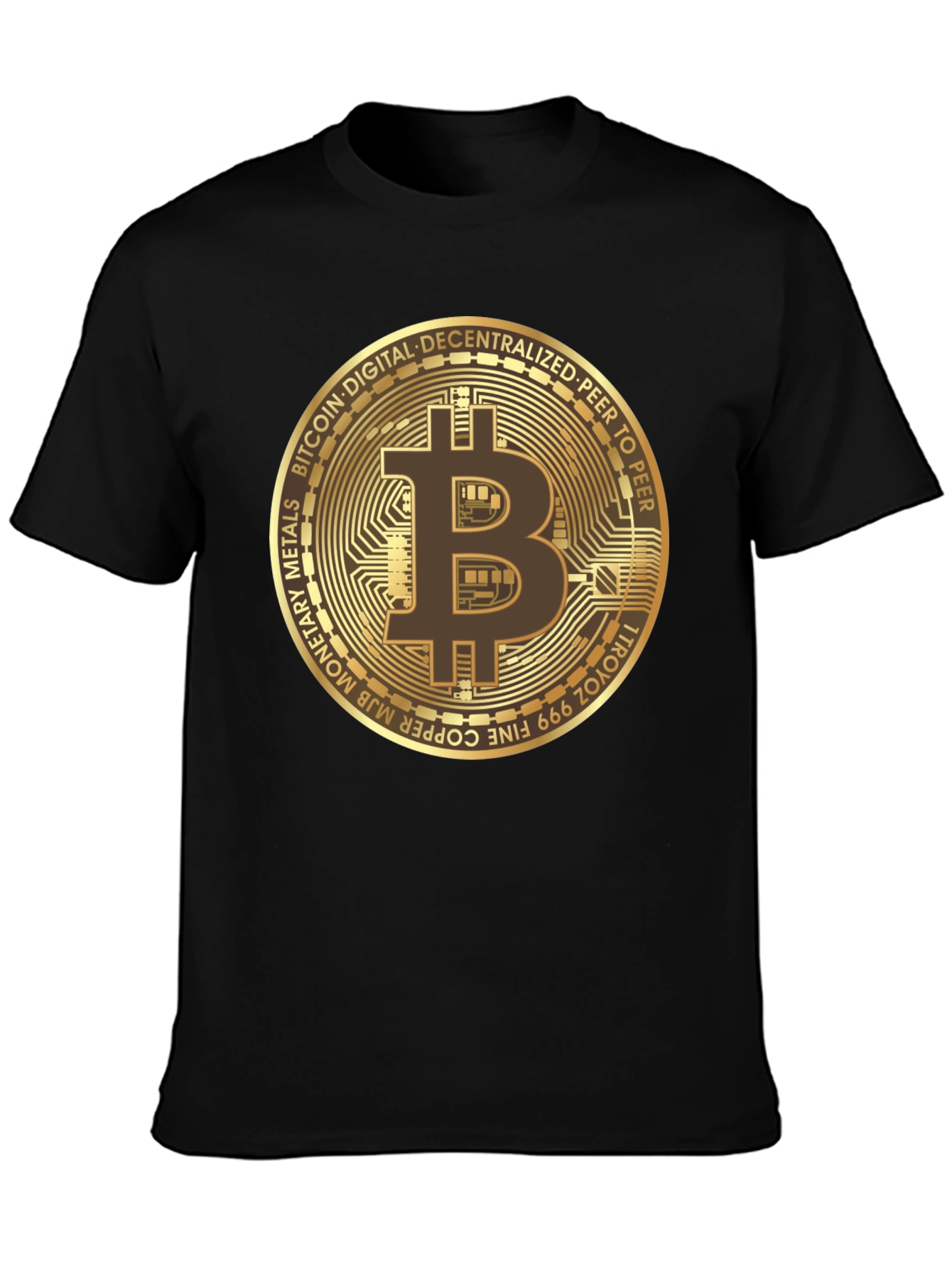 Bitcoin Crypto Currency Black T-Shirt