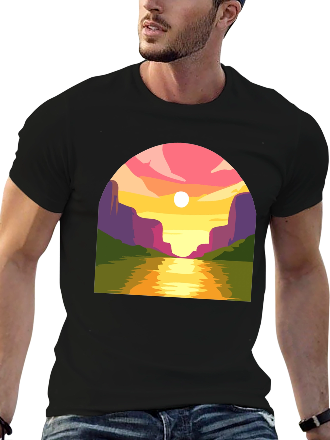 Sunset River Graphic T-Shirt