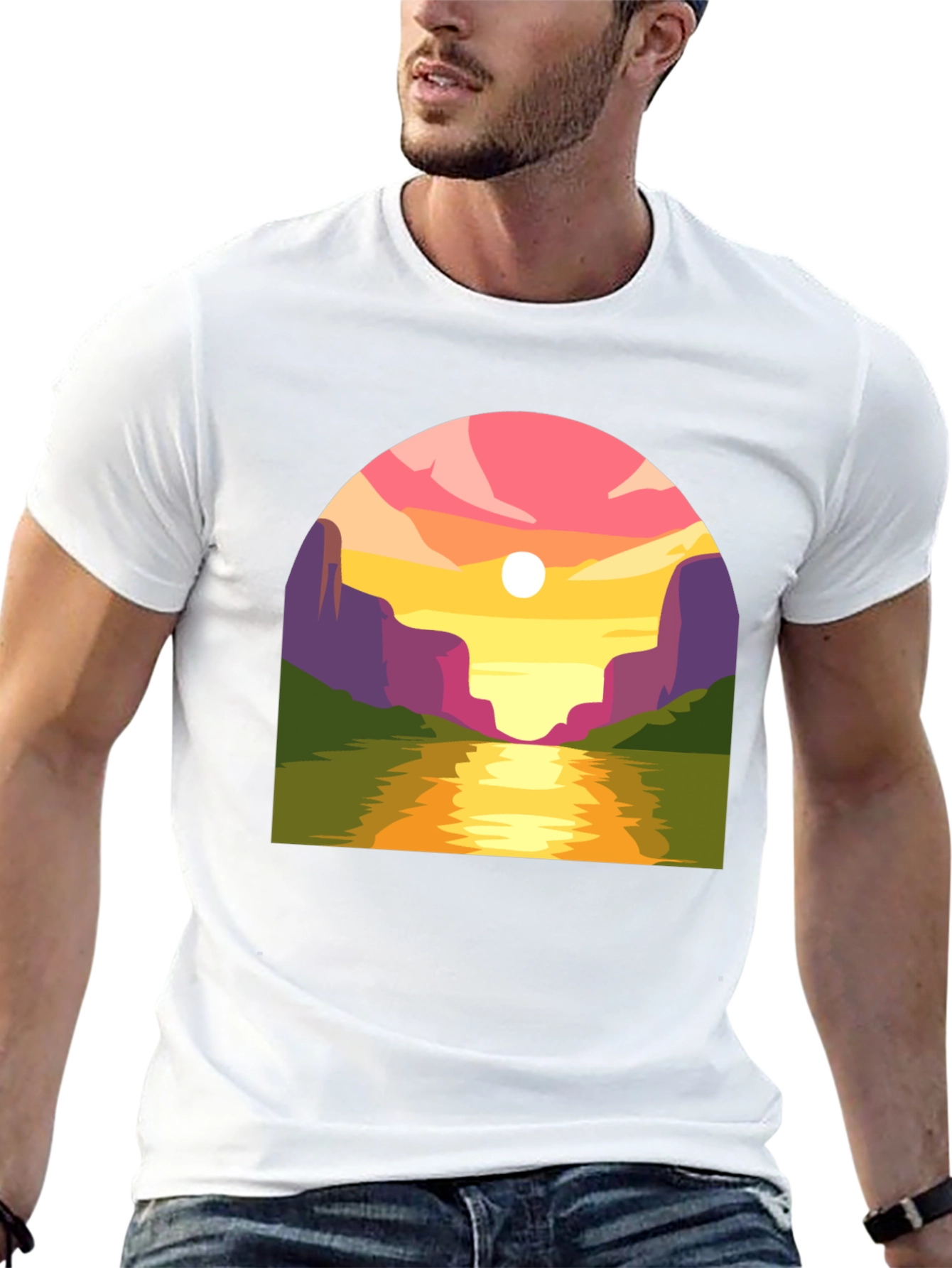 Sunset River Graphic T-Shirt