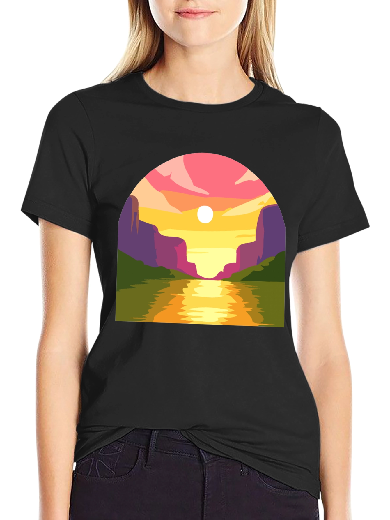 Sunset River Graphic T-Shirt