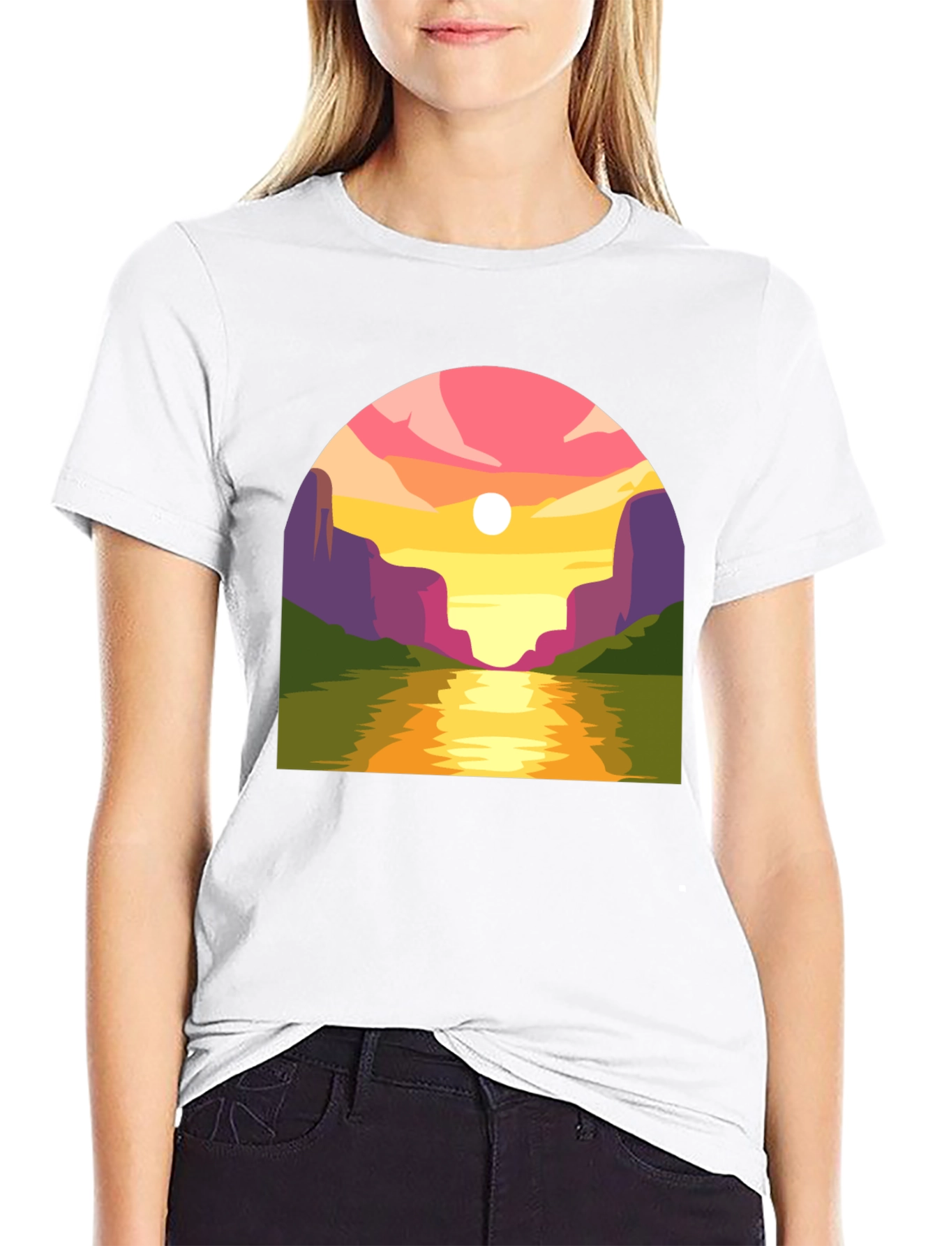 Sunset River Graphic T-Shirt