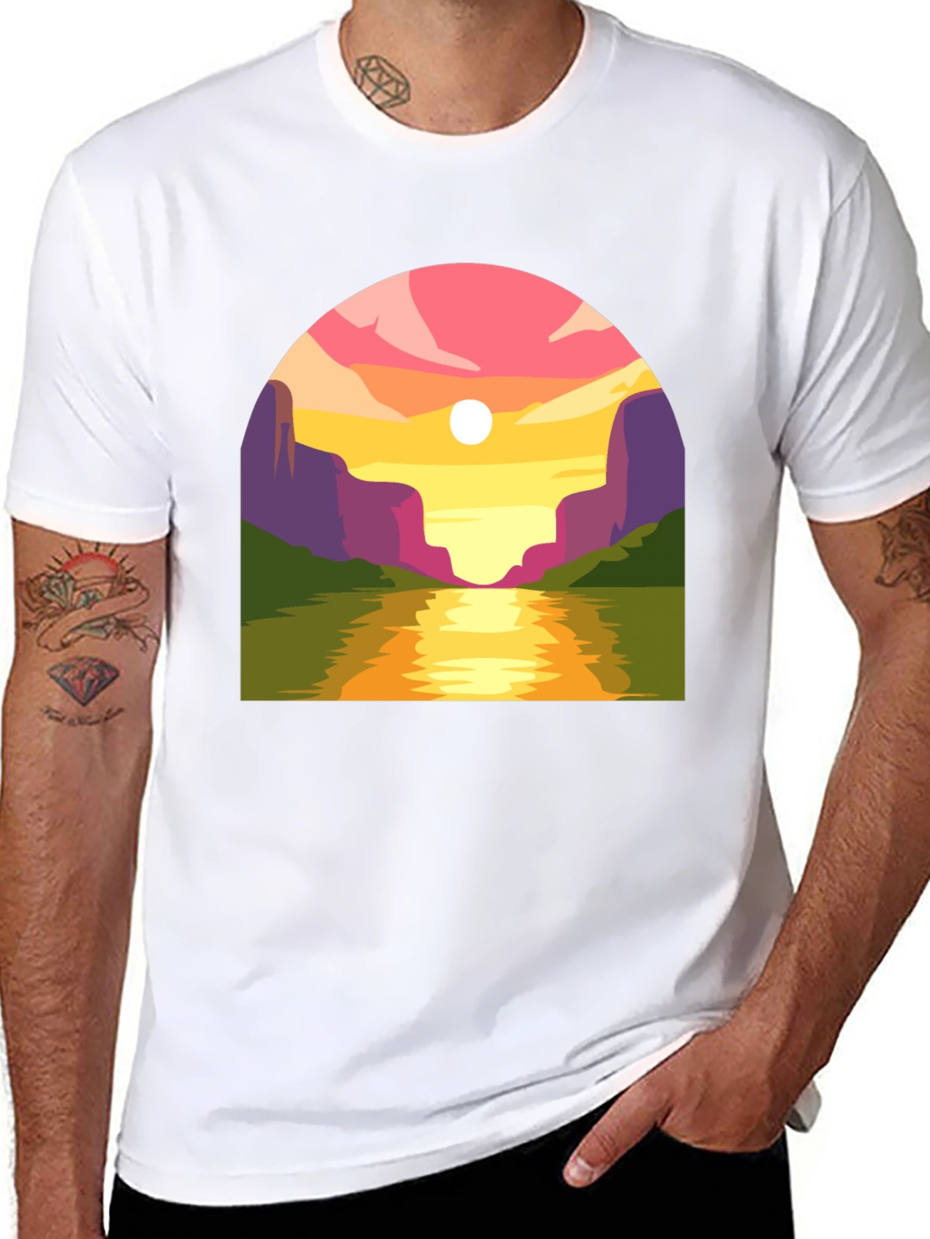 Sunset River Graphic T-Shirt