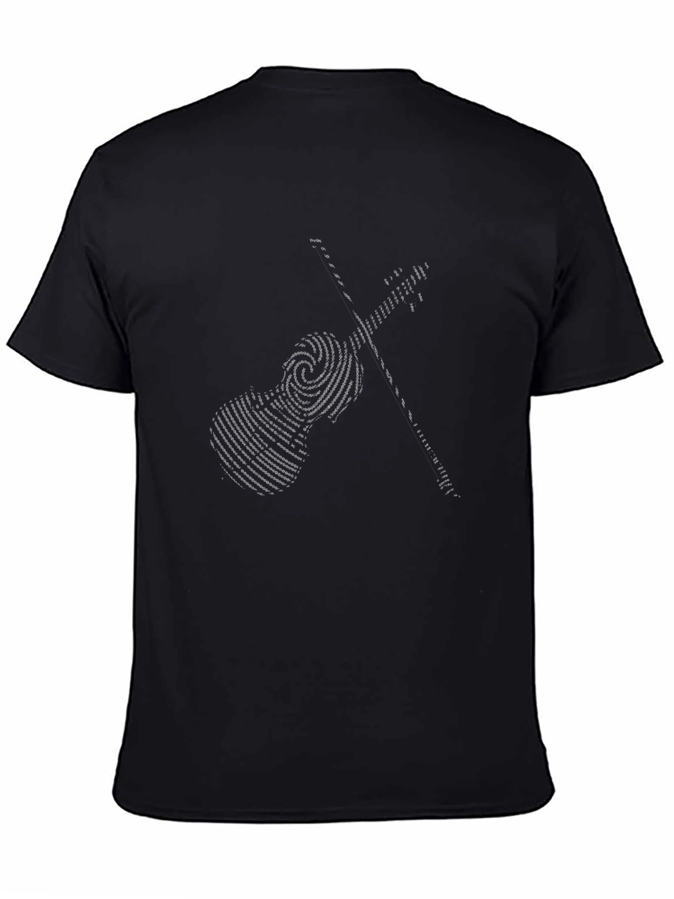 Violin Fingerprint Graphic Tee - Black