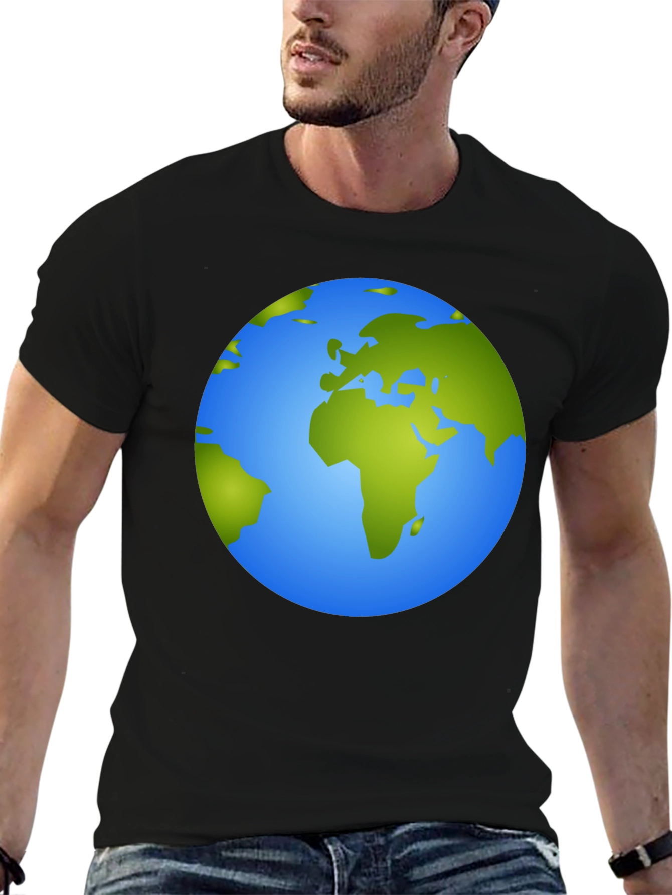 Earth Graphic Tee - Black Cotton Comfort
