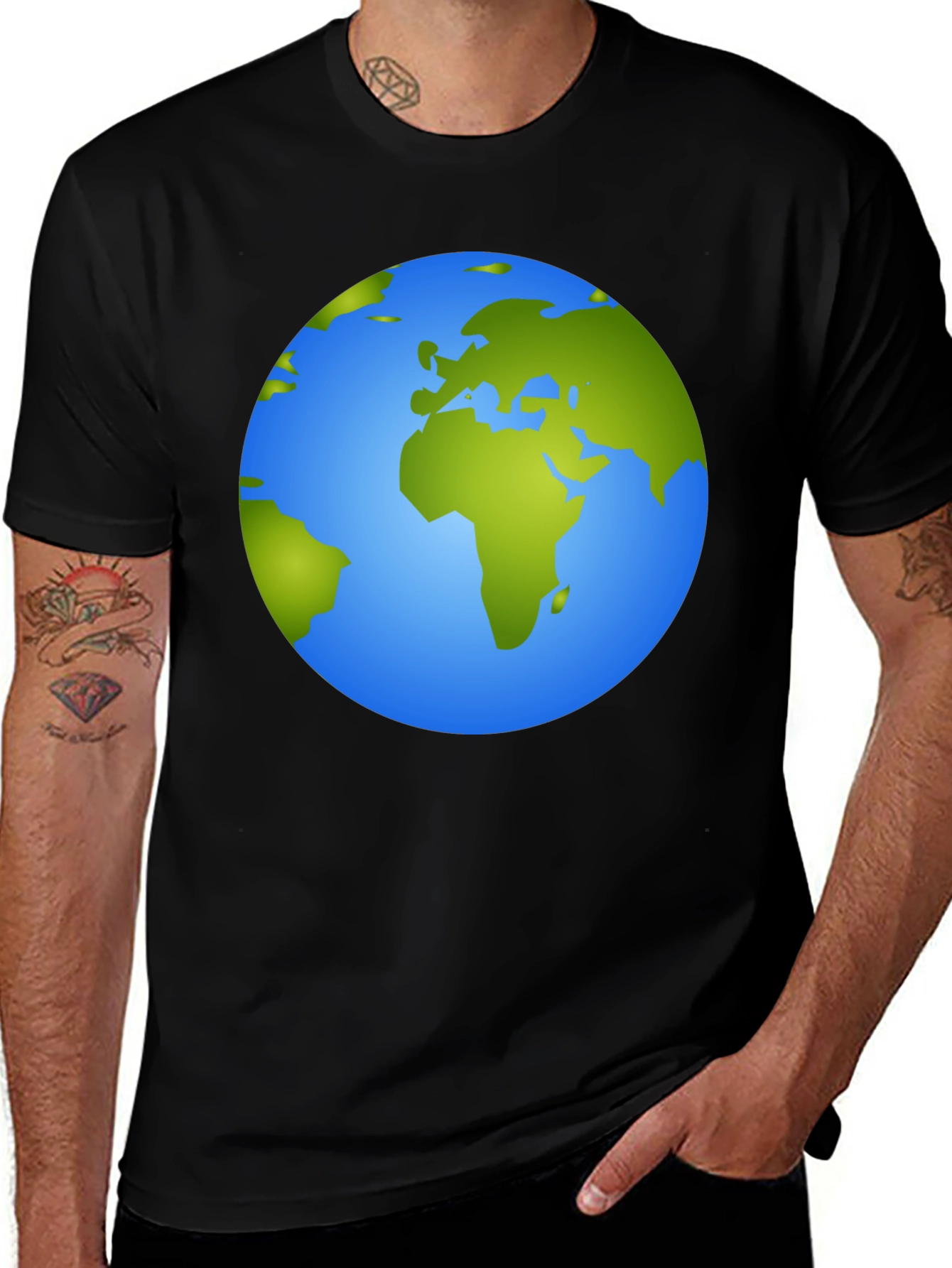 Earth Graphic Tee - Black Cotton Comfort
